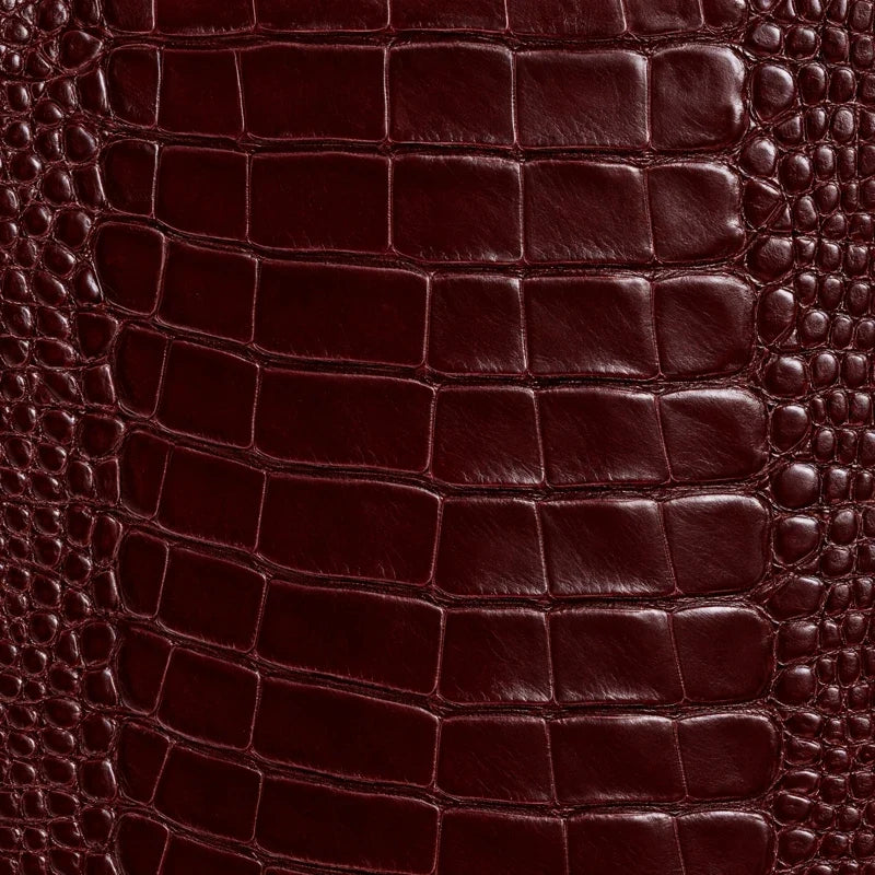 Croc-Embossed Leather material texture — editorial illustration