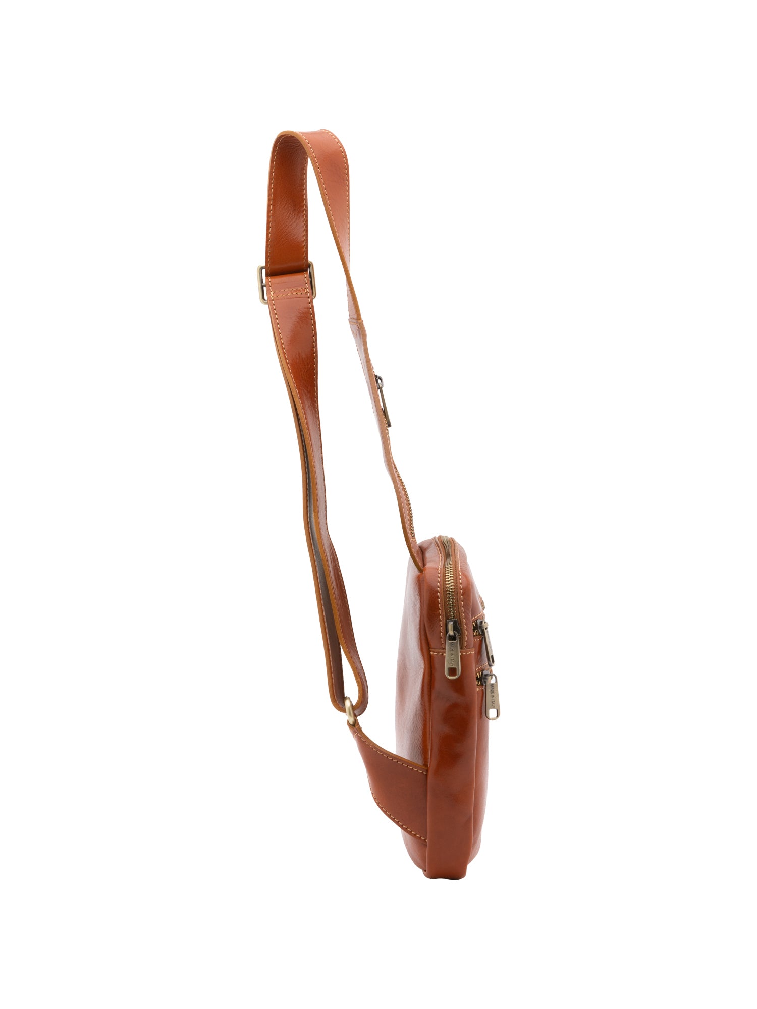 Crossbody bag I Fratelli Men Genuine leather -Marrone Cognac