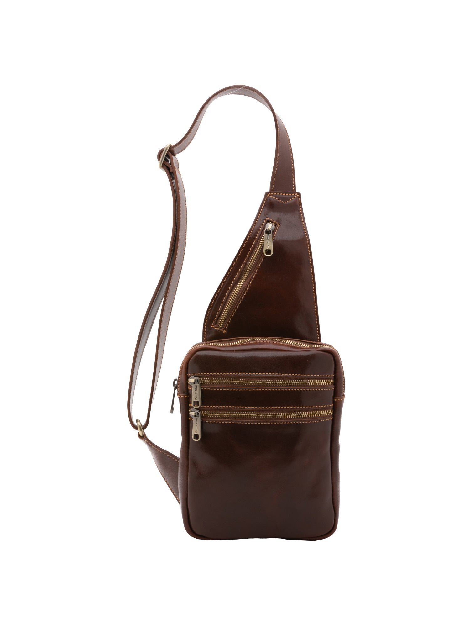 Crossbody bag I Fratelli Men Genuine leather -Marrone Marrone