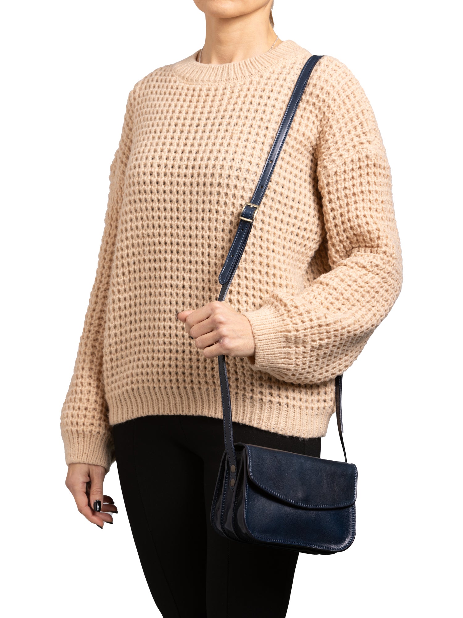 Crossbody bag I Fratelli Women Genuine leather -Rosso Blu