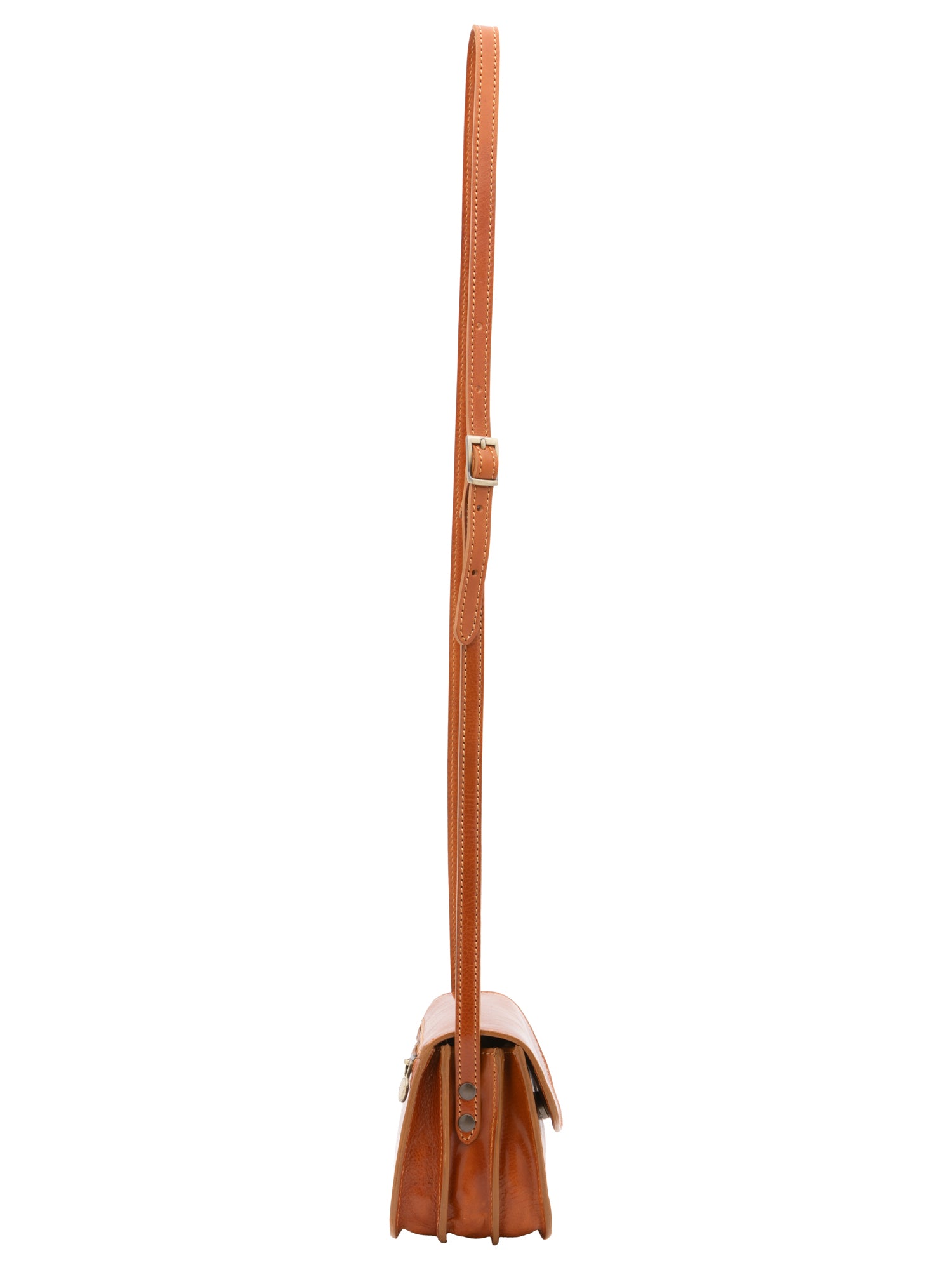 Crossbody bag I Fratelli Women Genuine leather -Rosso Cognac