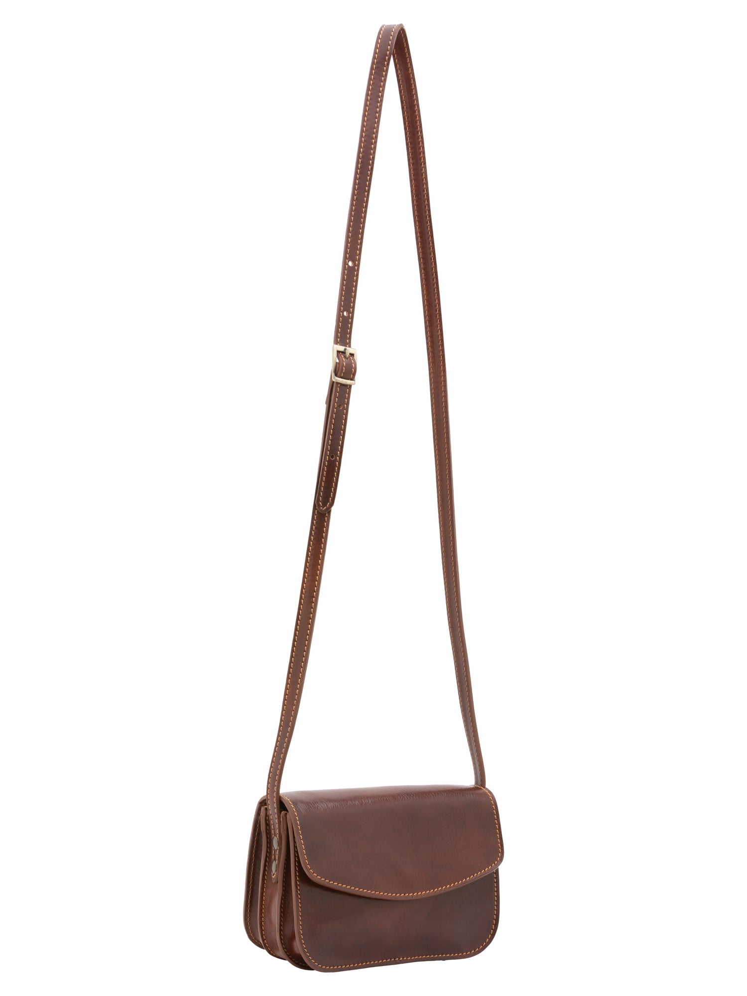 Crossbody bag I Fratelli Women Genuine leather -Rosso Marrone