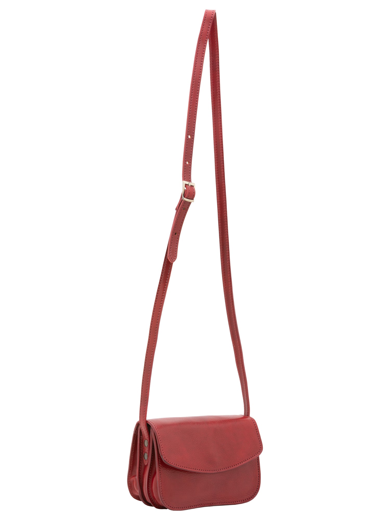 Crossbody bag I Fratelli Women Genuine leather -Rosso Rosso