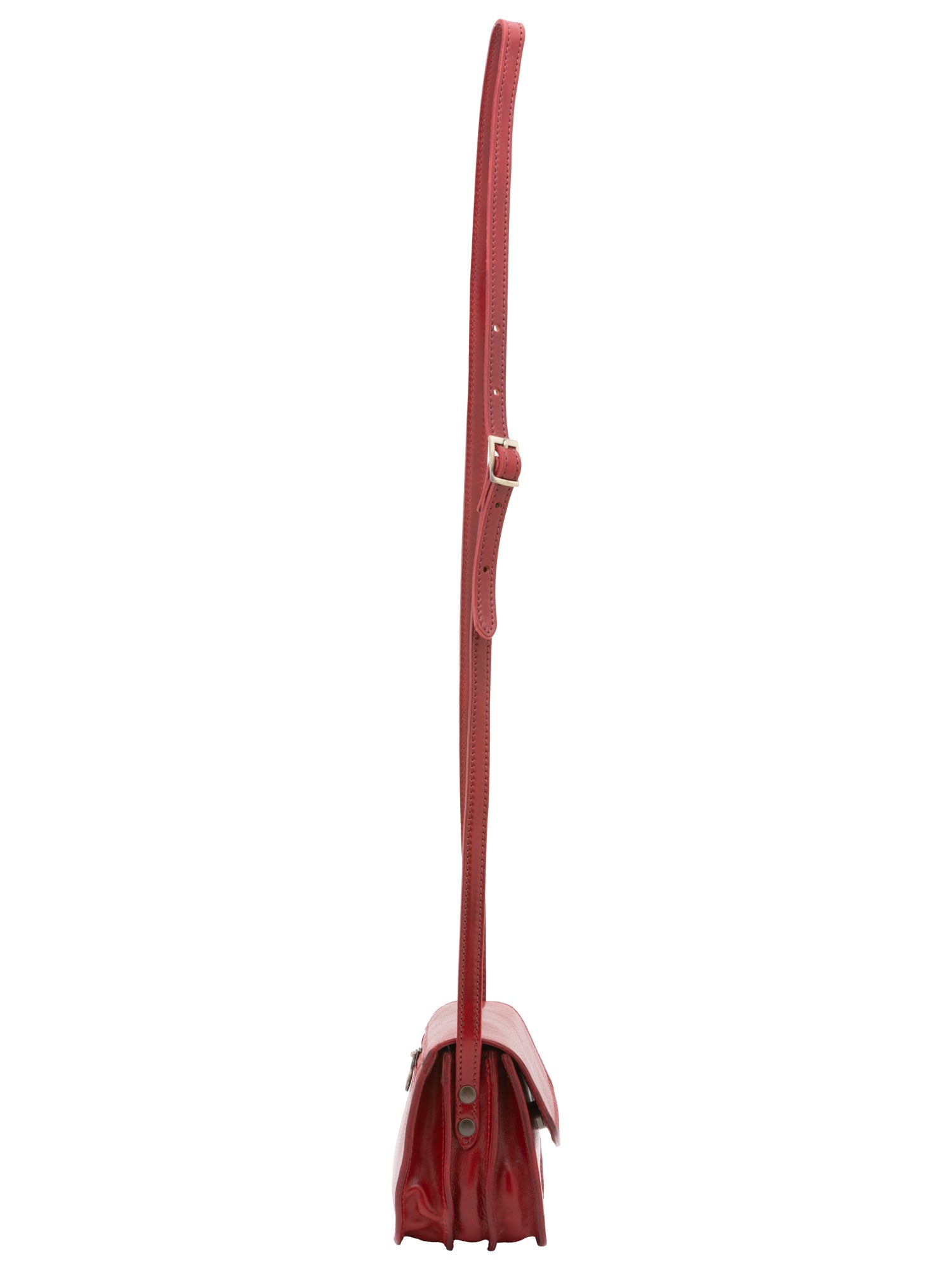 Crossbody bag I Fratelli Women Genuine leather -Rosso Rosso