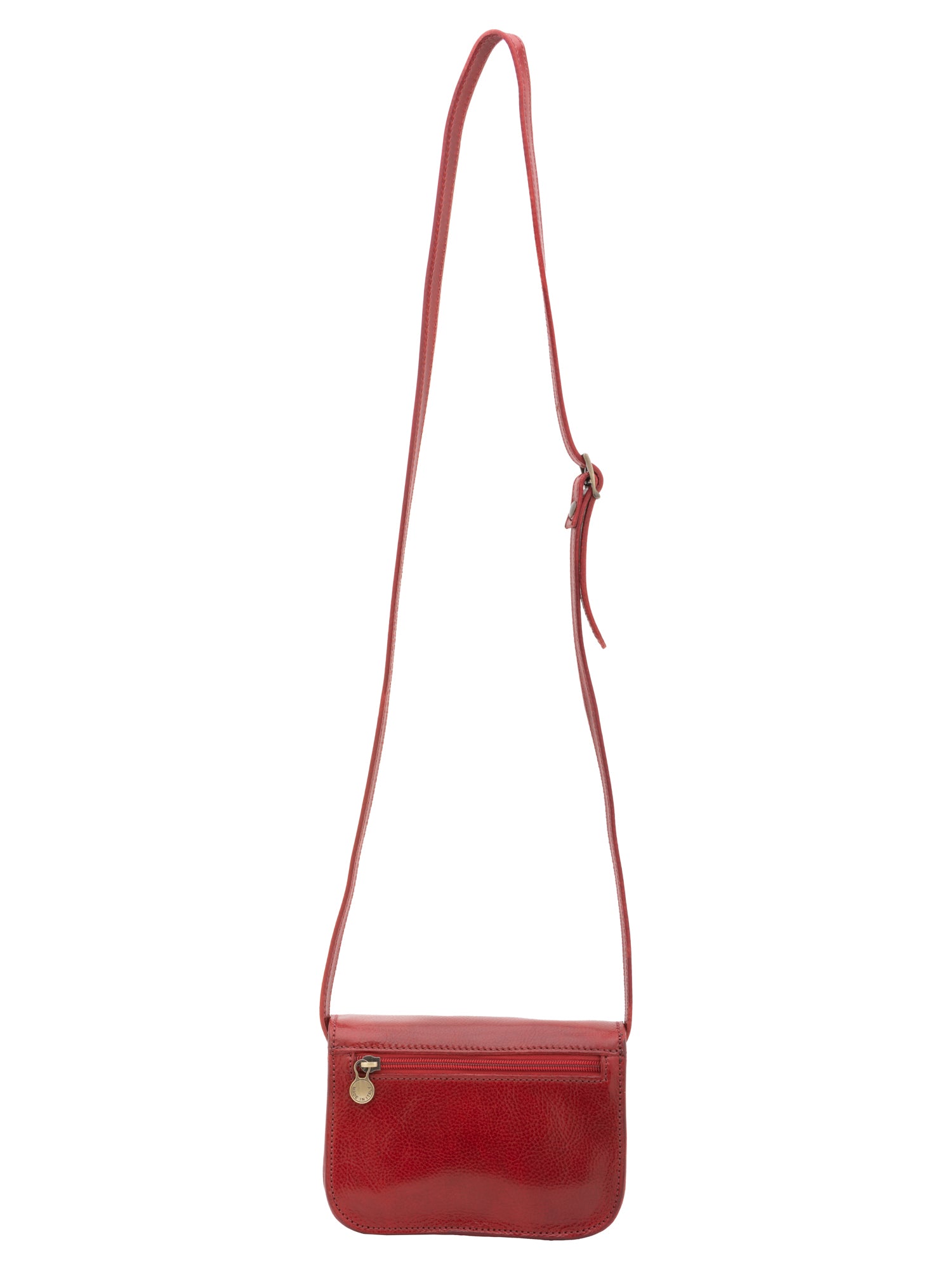 Crossbody bag I Fratelli Women Genuine leather -Rosso Rosso