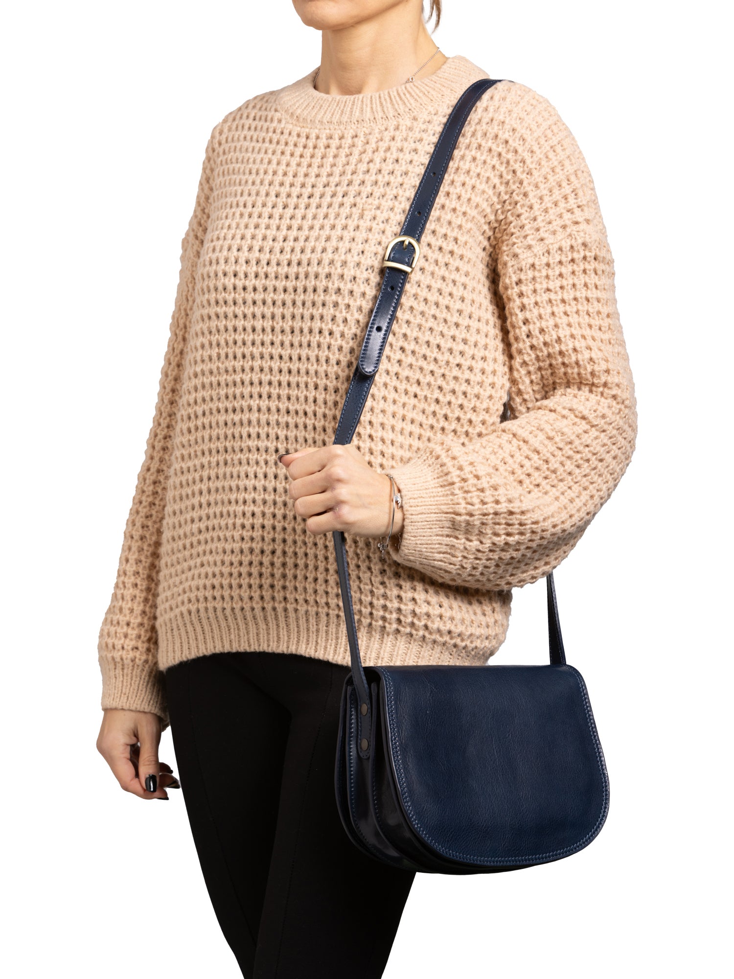 Crossbody bag I Fratelli Women Genuine leather -Rosso Blu