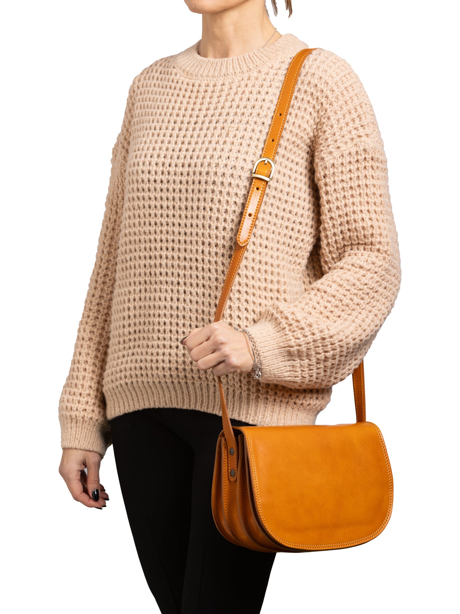 Crossbody bag I Fratelli Women Genuine leather -Rosso Giallo