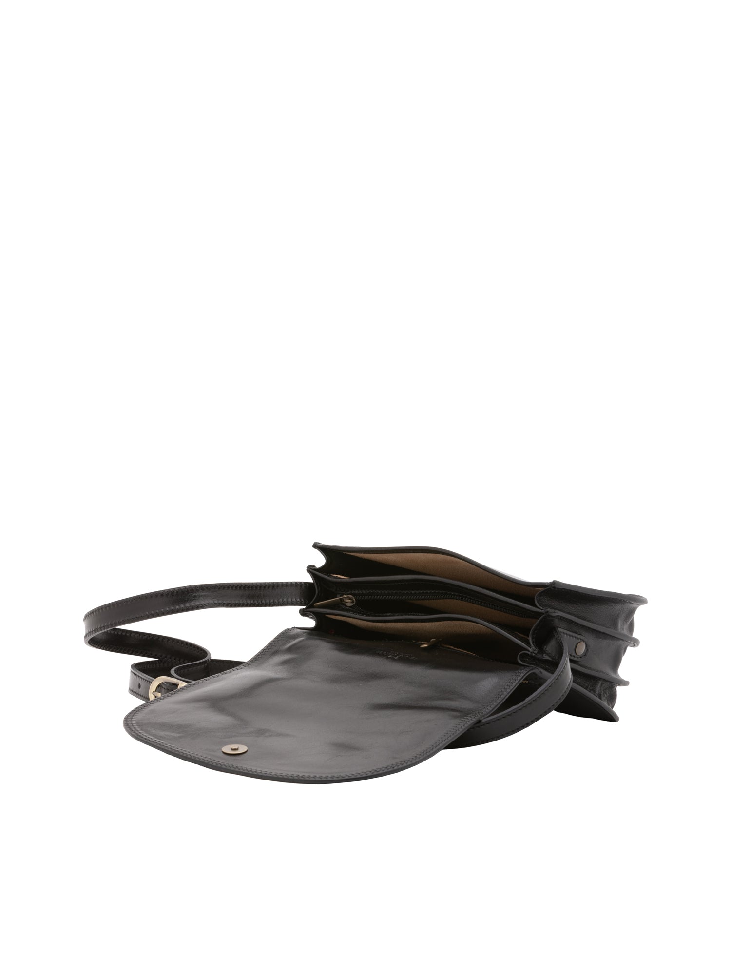 Crossbody bag I Fratelli Women Genuine leather -Rosso Nero