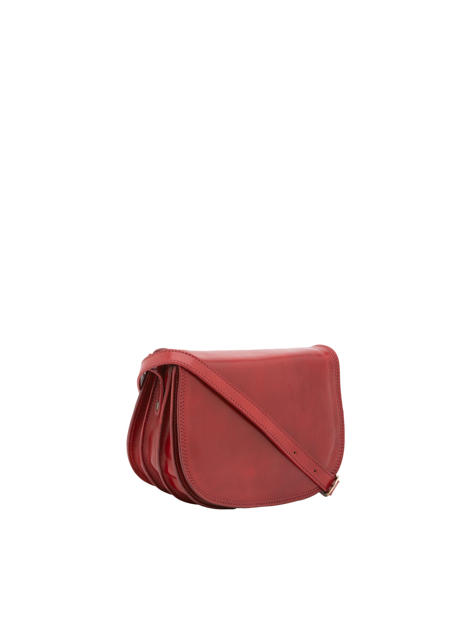 Crossbody bag I Fratelli Women Genuine leather -Rosso Rosso