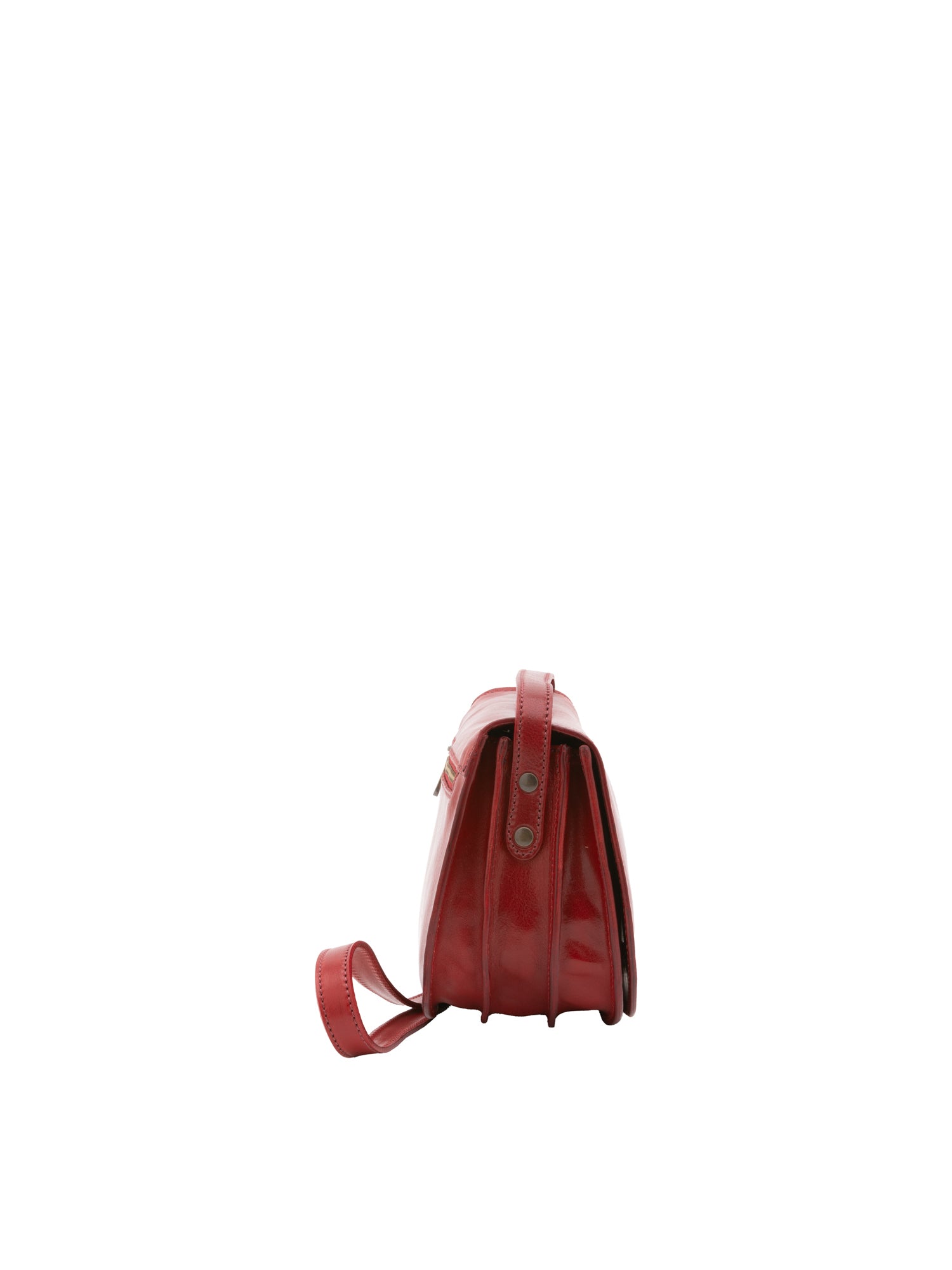 Crossbody bag I Fratelli Women Genuine leather -Rosso Rosso