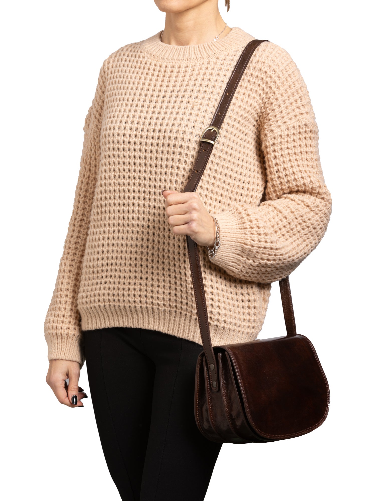 Crossbody bag I Fratelli Women Genuine leather -Rosso Testa di moro