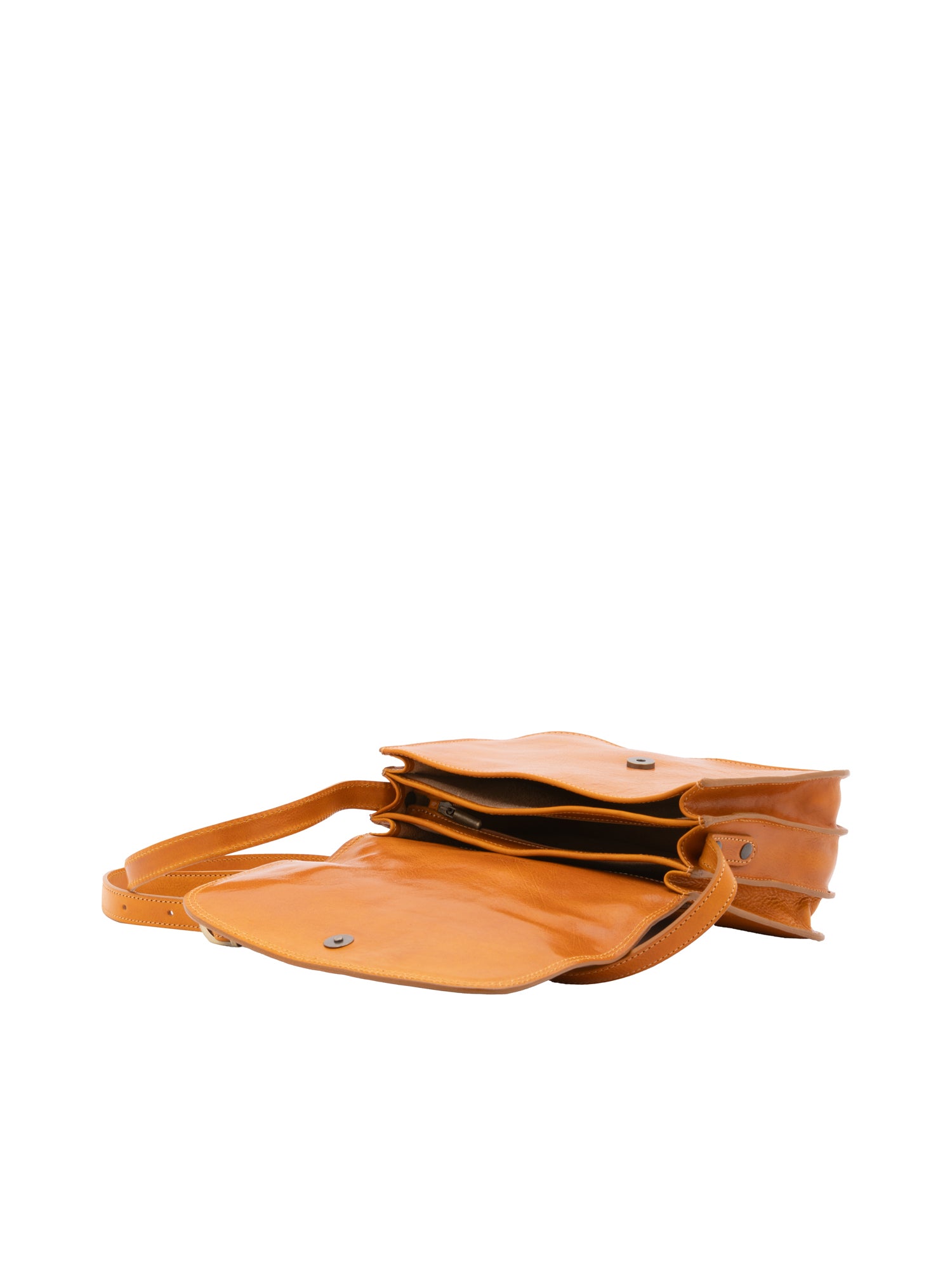 Crossbody bag I Fratelli Women Genuine leather -Rosso Giallo
