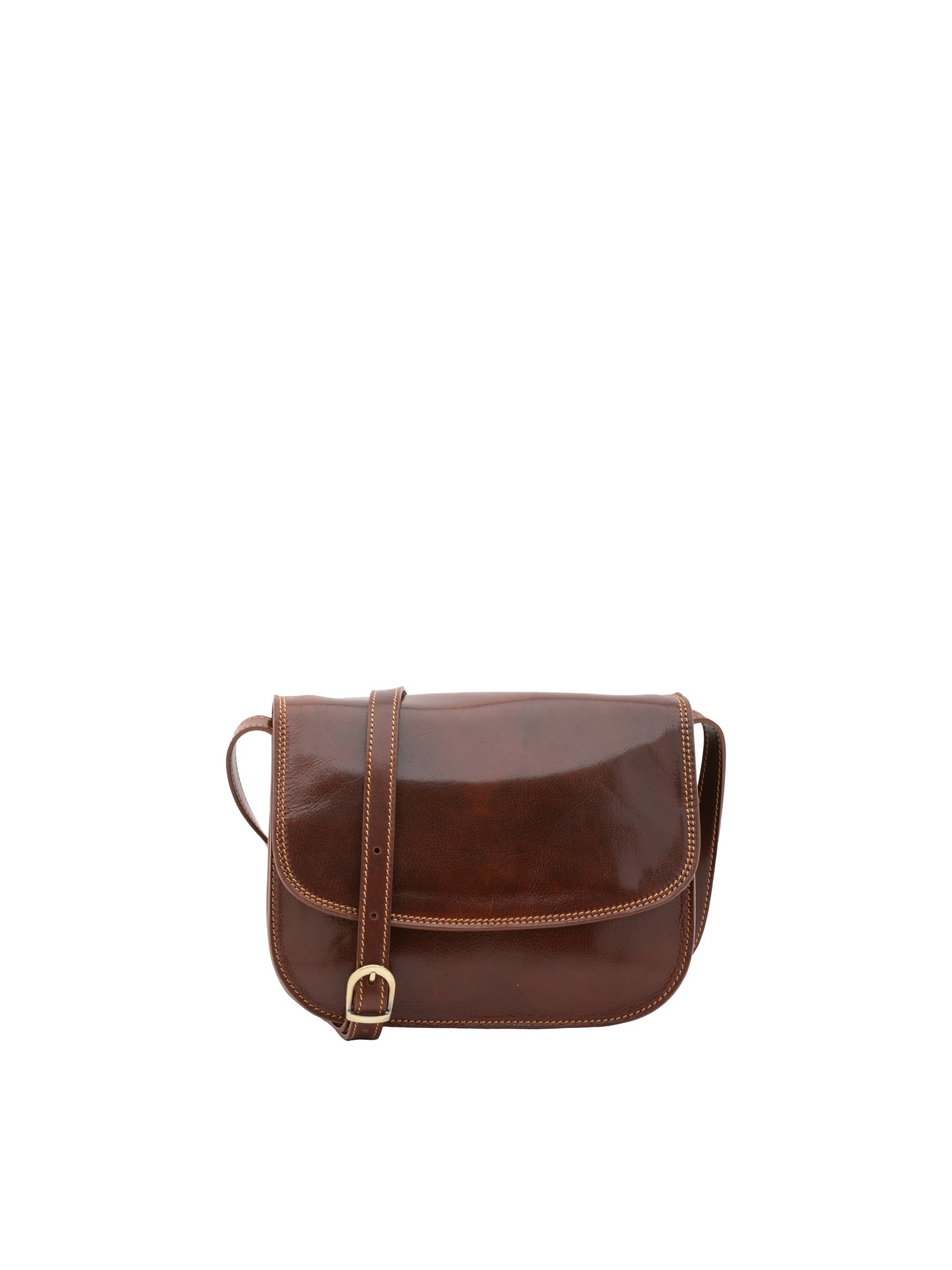 Crossbody bag I Fratelli Women Genuine leather -Rosso Marrone