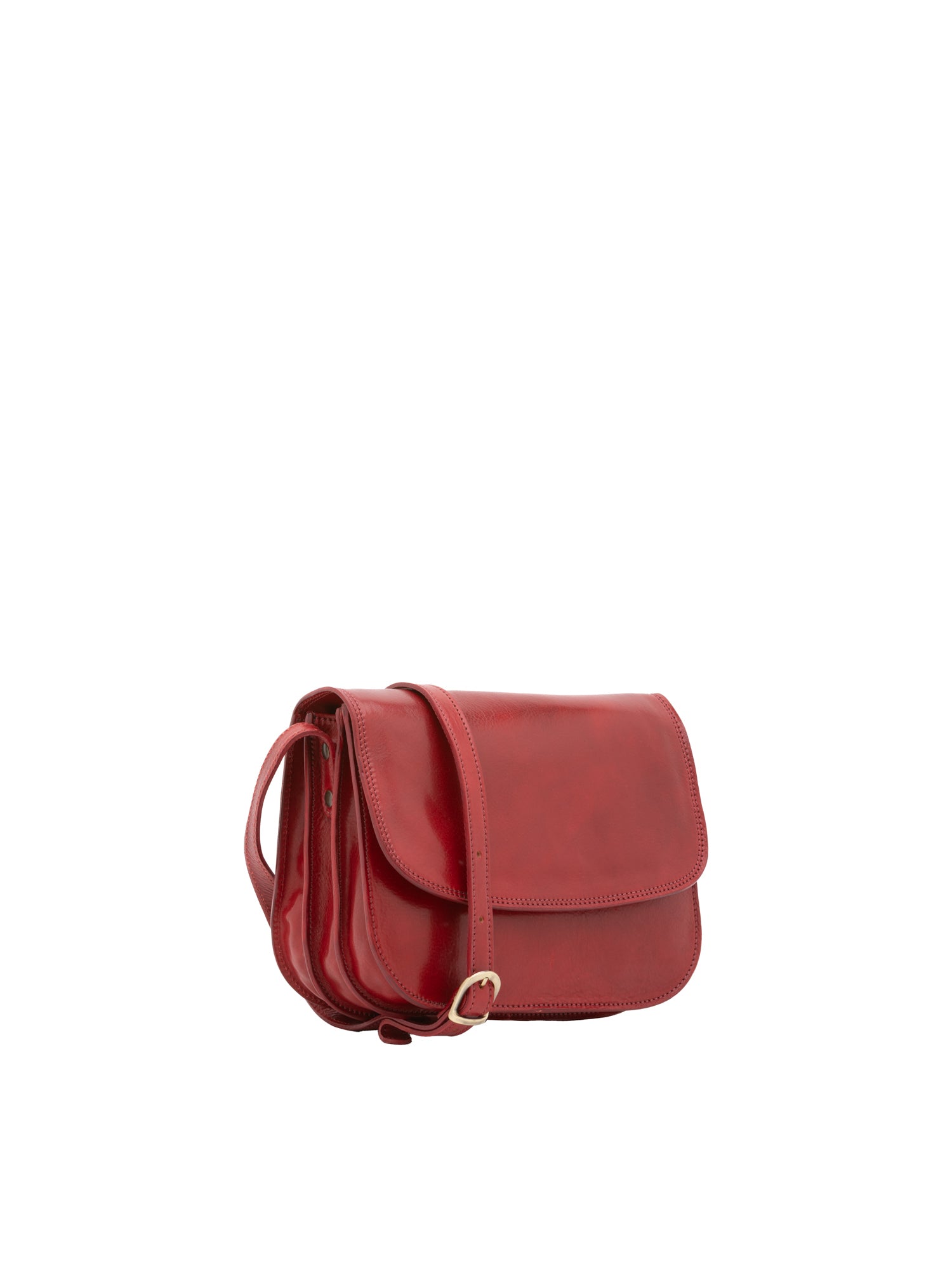 Crossbody bag I Fratelli Women Genuine leather -Rosso Rosso