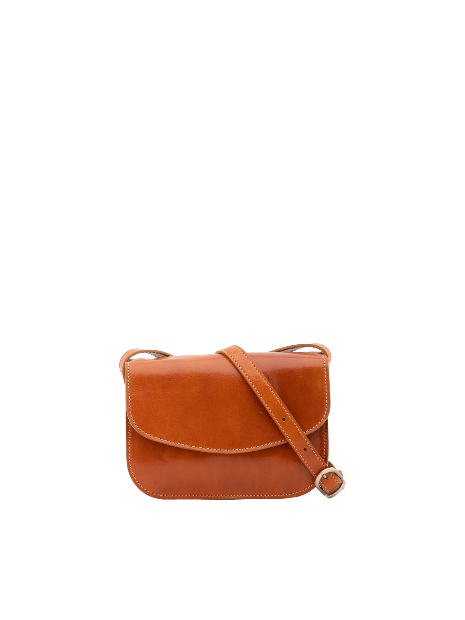 Crossbody bag I Fratelli Women Genuine leather -Rosso Cognac