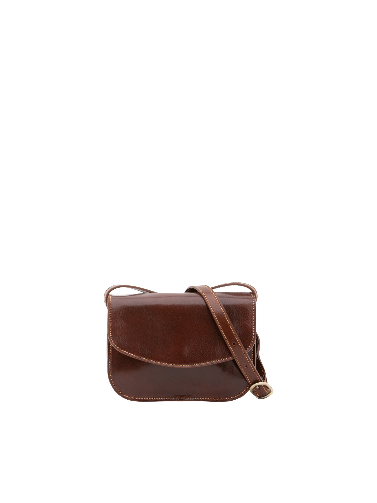 Crossbody bag I Fratelli Women Genuine leather -Rosso Marrone