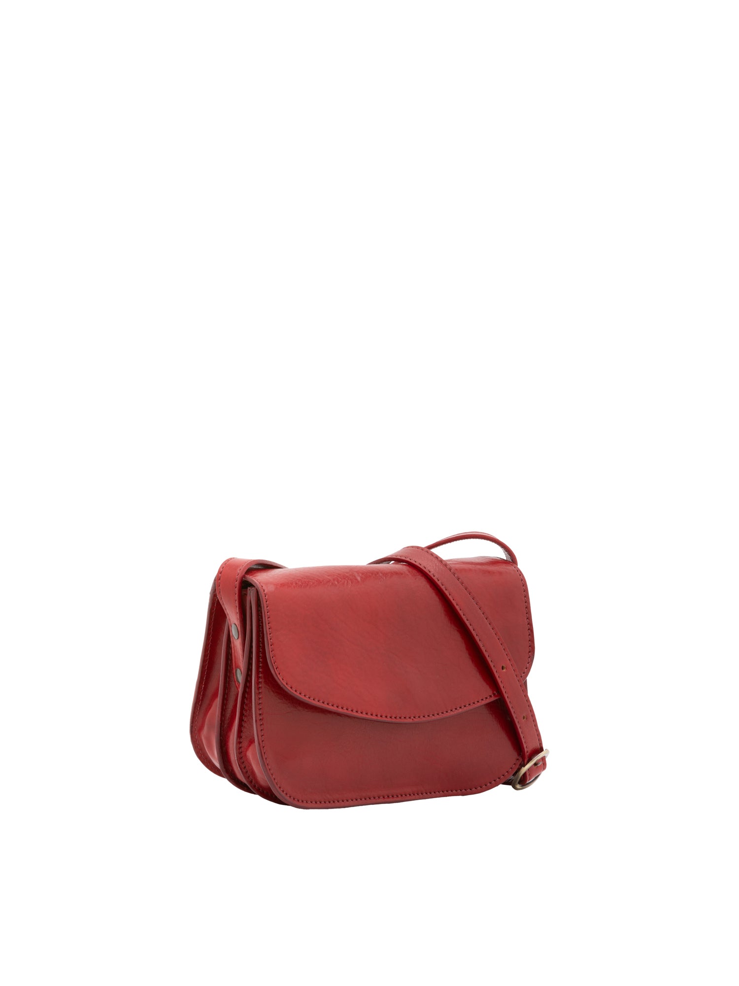 Crossbody bag I Fratelli Women Genuine leather -Rosso Rosso