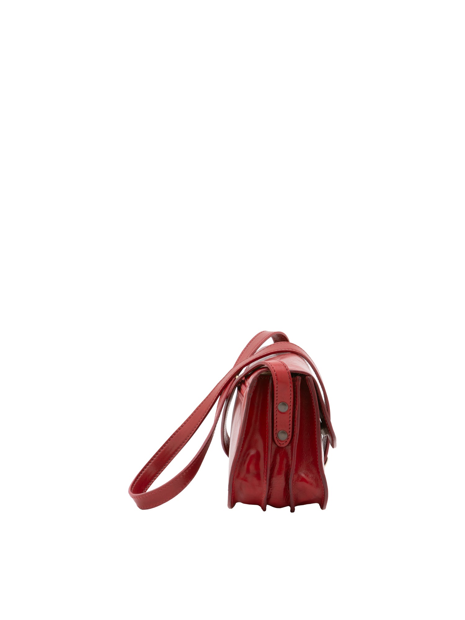 Crossbody bag I Fratelli Women Genuine leather -Rosso Rosso