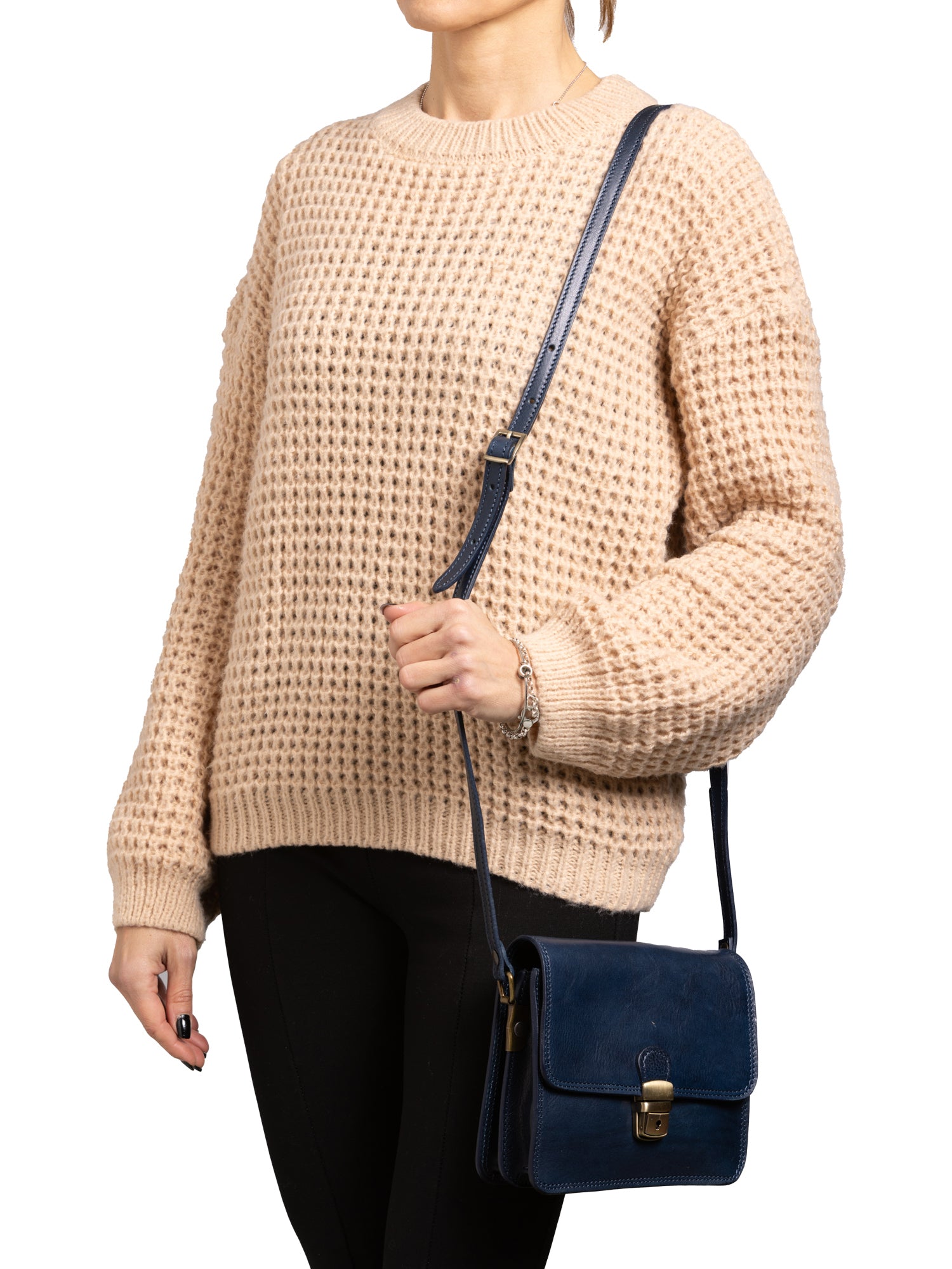 Crossbody bag I Fratelli Women Genuine leather -Rosso Blu