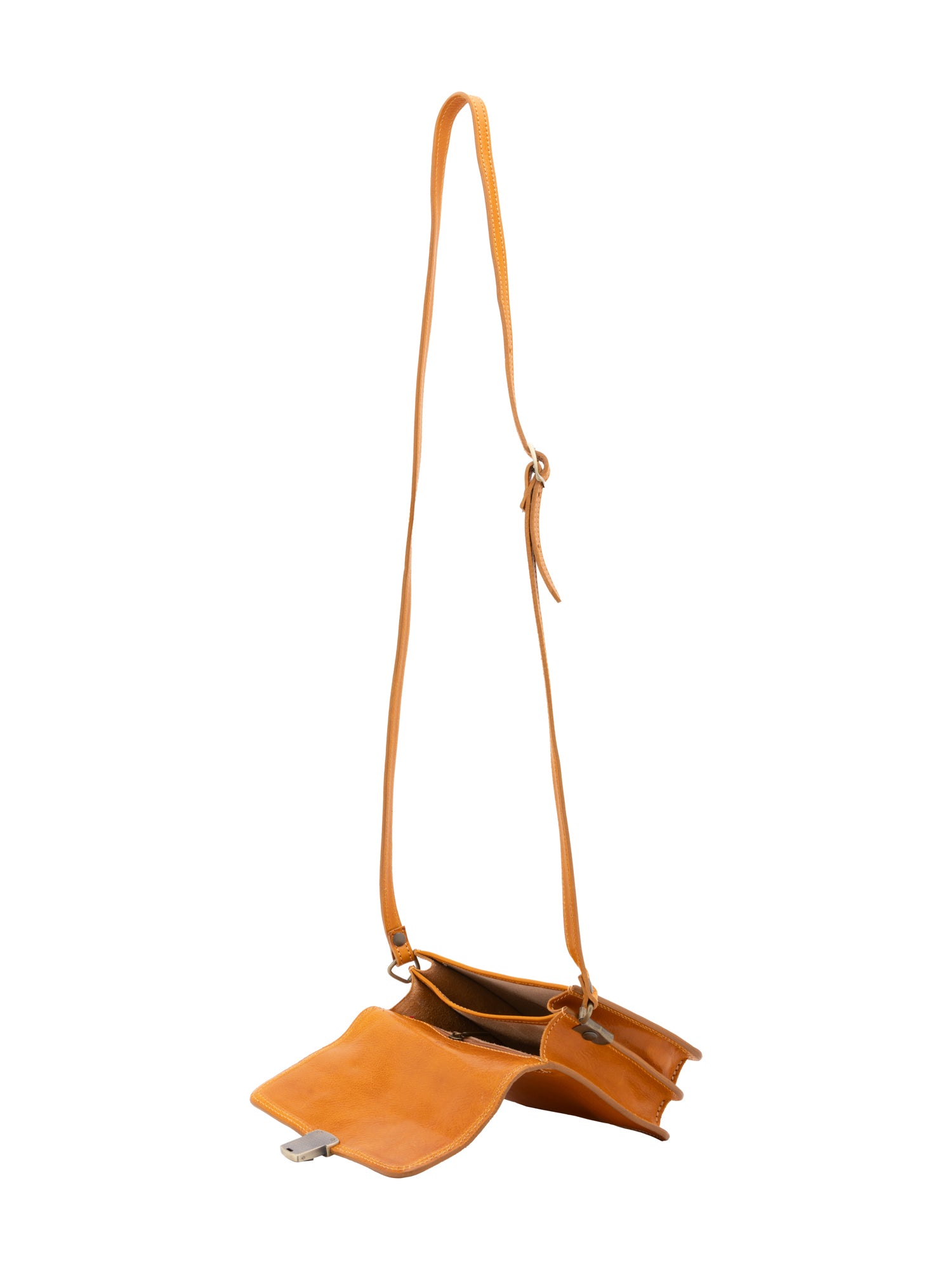 Crossbody bag I Fratelli Women Genuine leather -Rosso Giallo