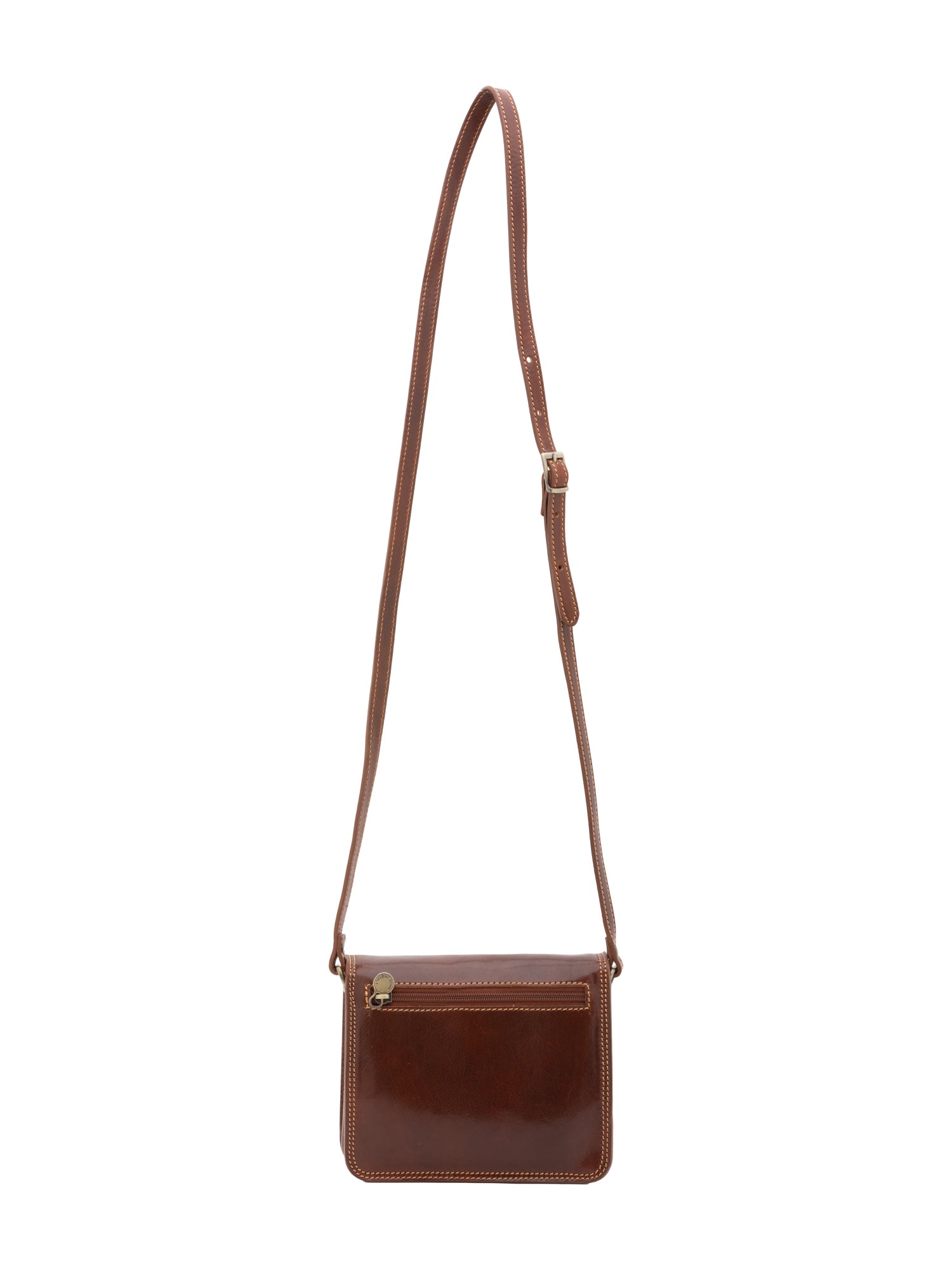 Crossbody bag I Fratelli Women Genuine leather -Rosso Marrone