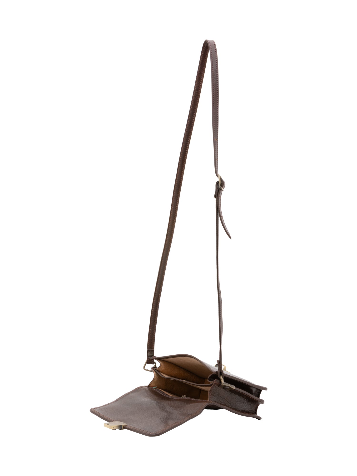 Crossbody bag I Fratelli Women Genuine leather -Rosso Testa di moro