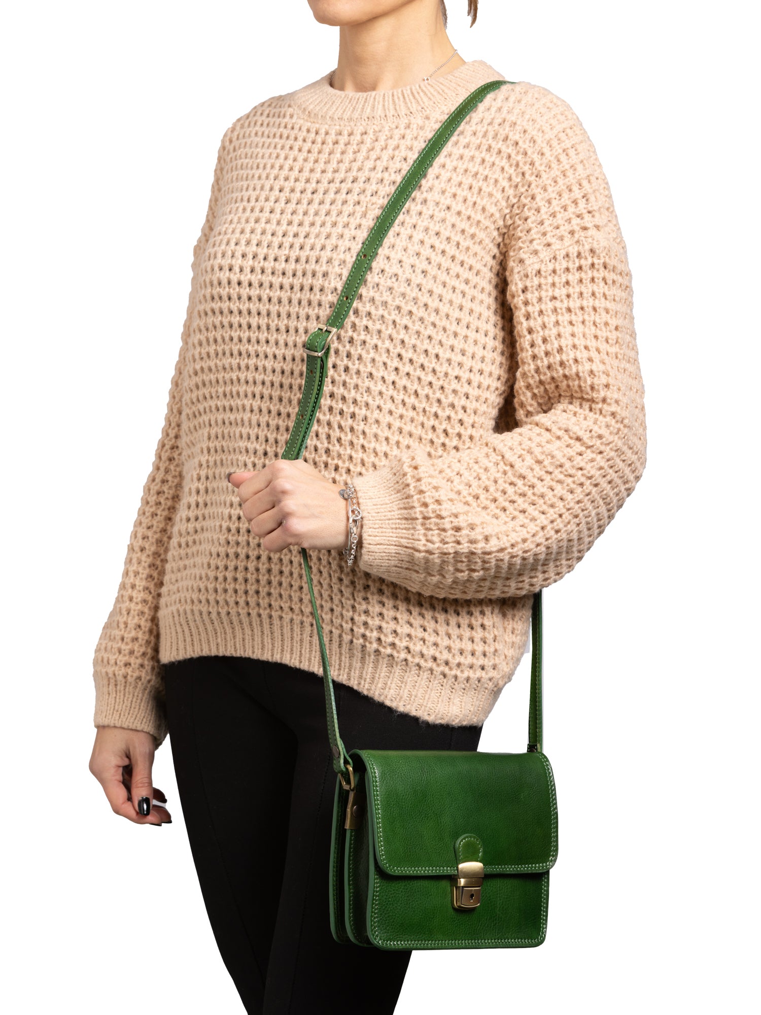 Crossbody bag I Fratelli Women Genuine leather -Rosso Verde