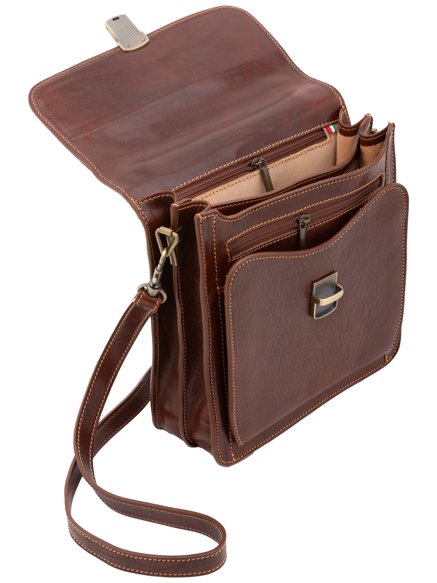 Crossbody bag I Fratelli Men Genuine leather -Tmoro Marrone