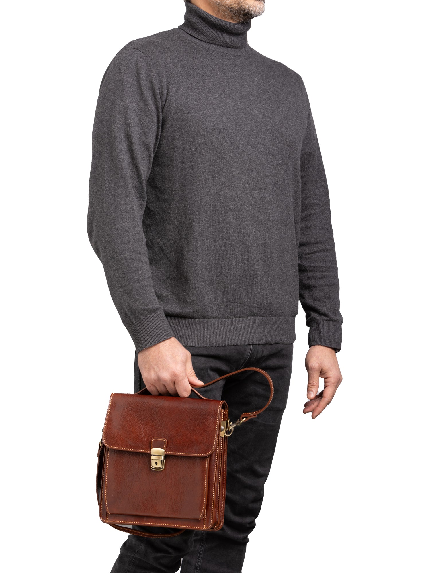 Crossbody bag I Fratelli Men Genuine leather -Tmoro Marrone