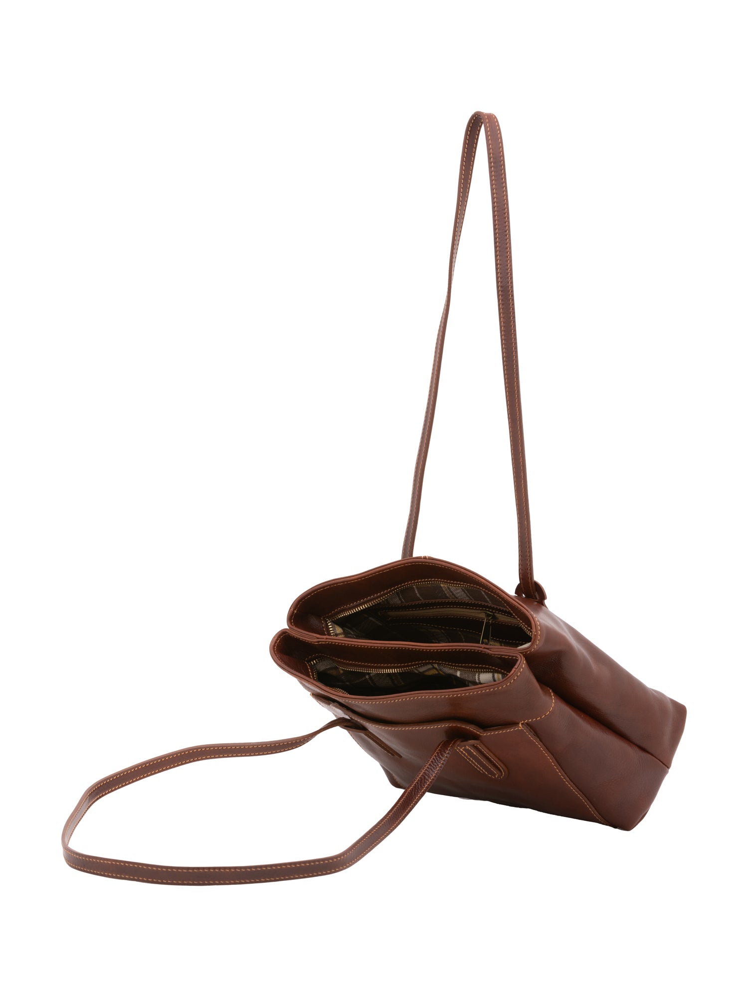 Shoulder Bag I Fratelli Women Genuine leather -Nero Marrone