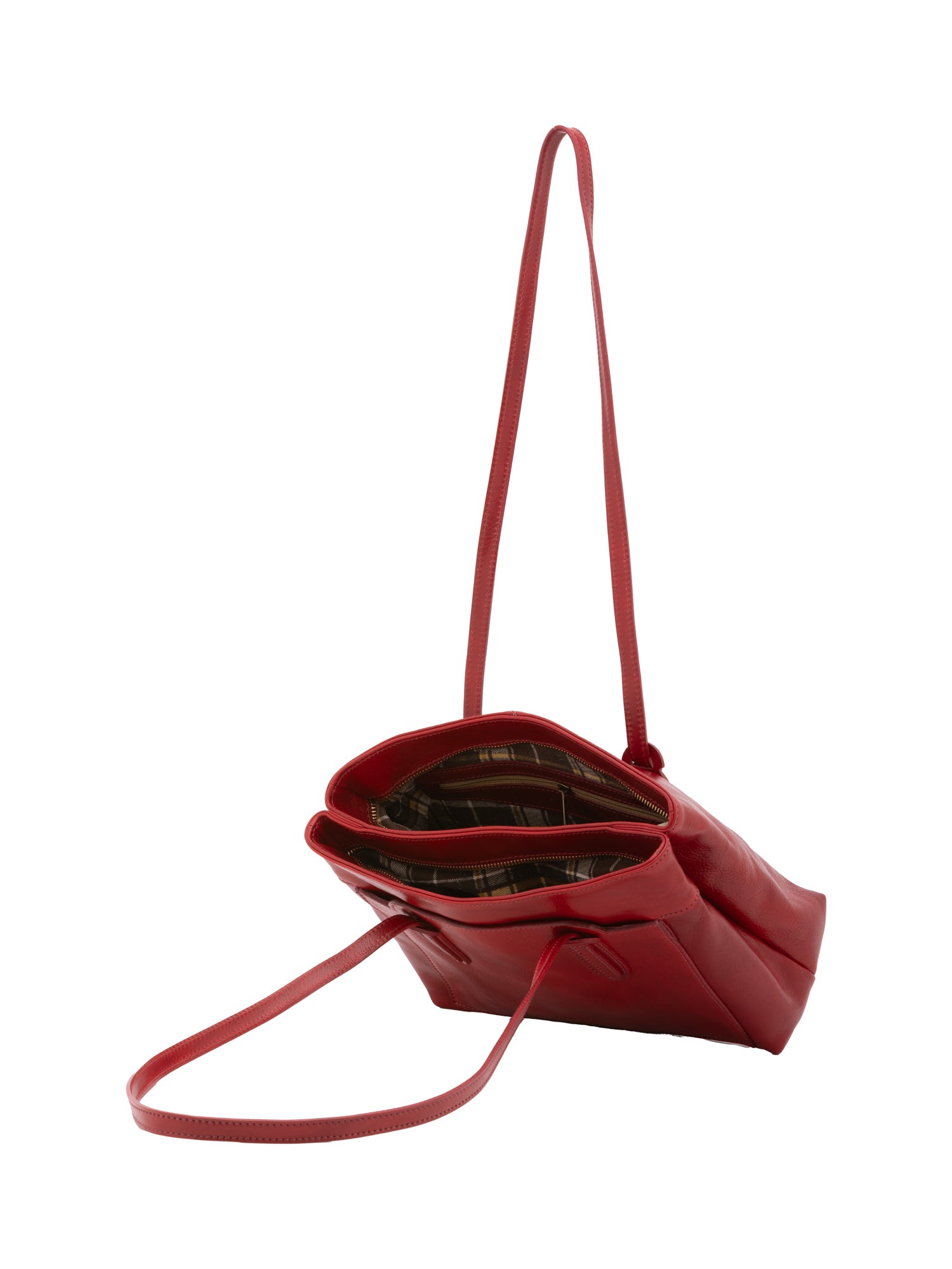 Shoulder Bag I Fratelli Women Genuine leather -Nero Rosso