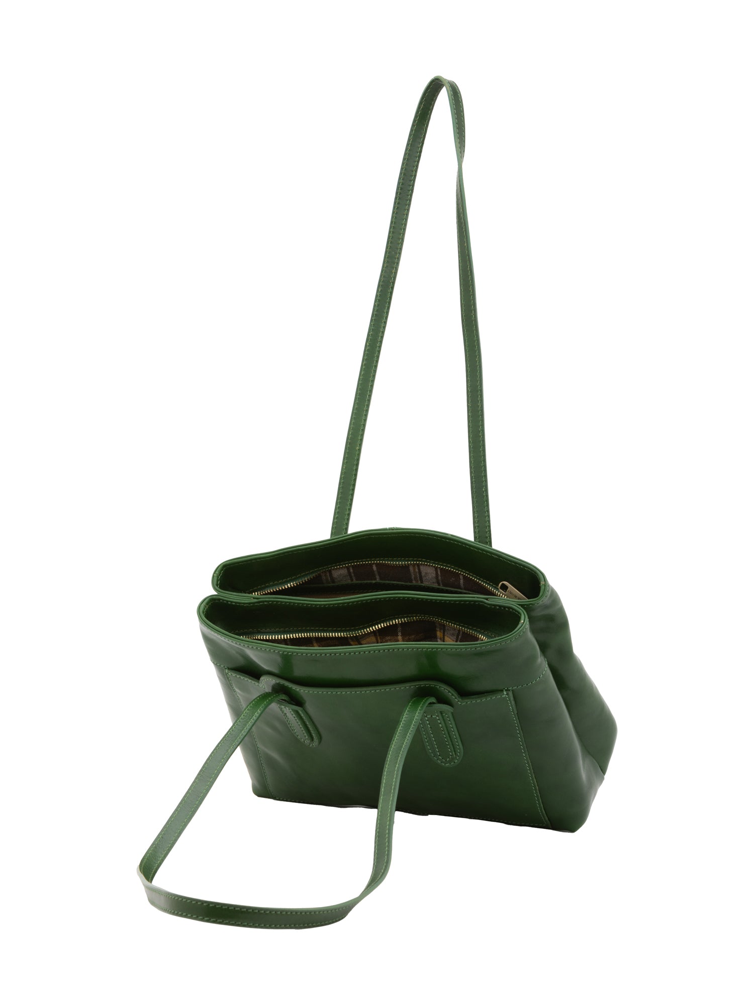 Shoulder Bag I Fratelli Women Genuine leather -Nero Verde