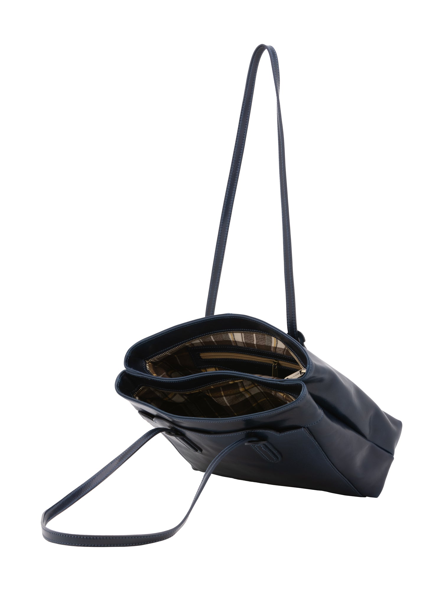 Shoulder Bag I Fratelli Women Genuine leather -Nero Blu