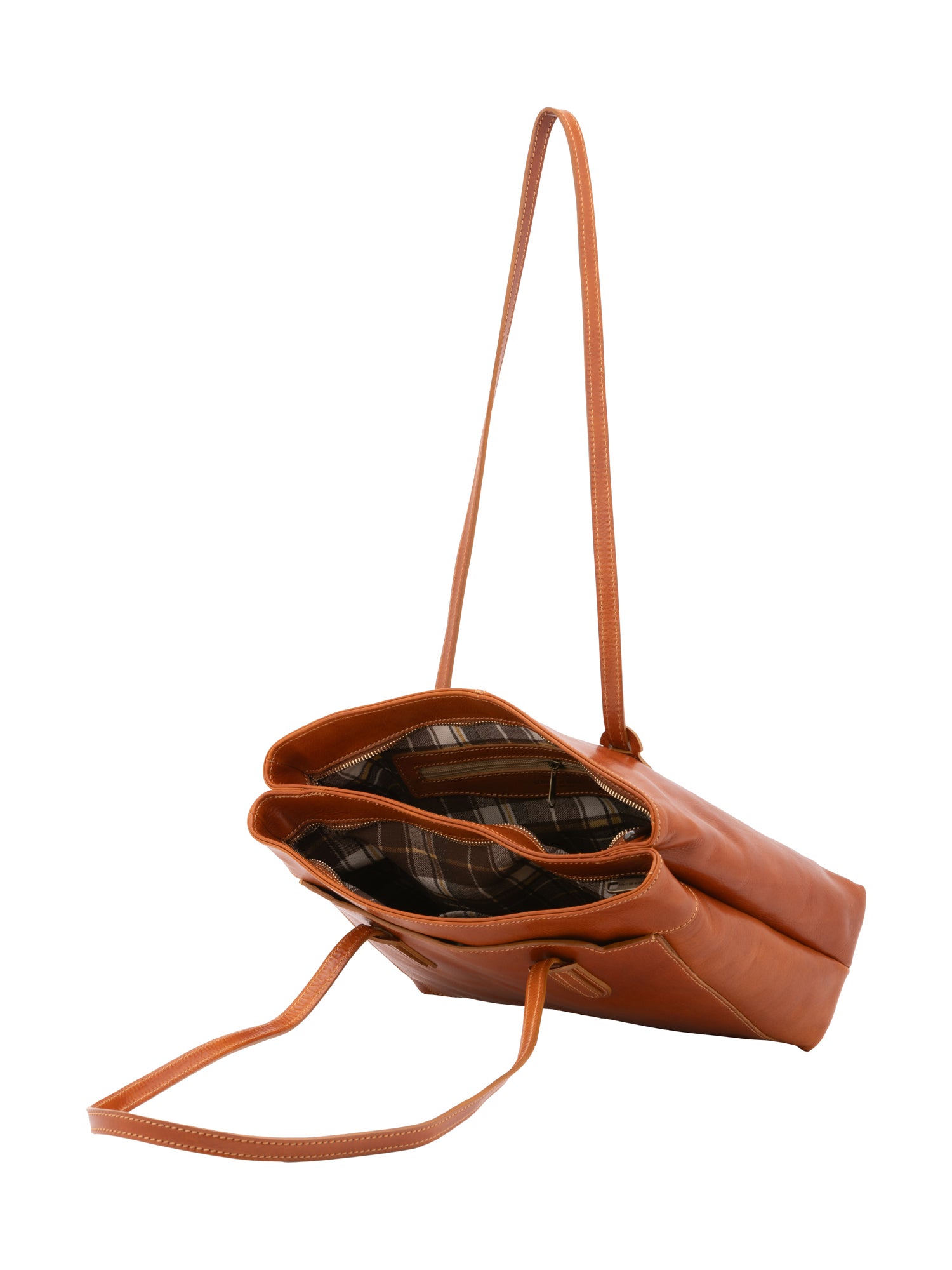 Shoulder Bag I Fratelli Women Genuine leather -Nero Cognac