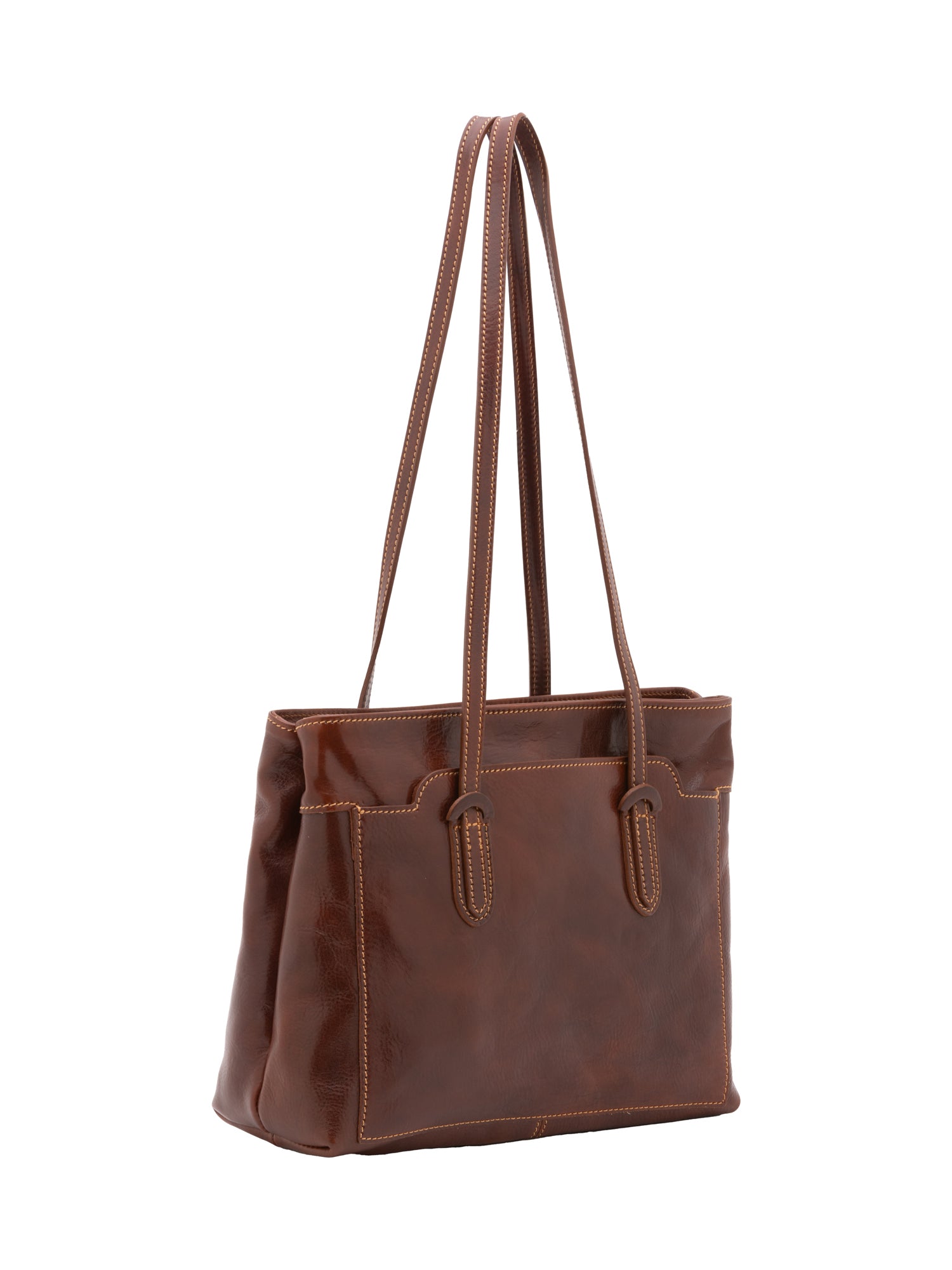 Shoulder Bag I Fratelli Women Genuine leather -Nero Marrone