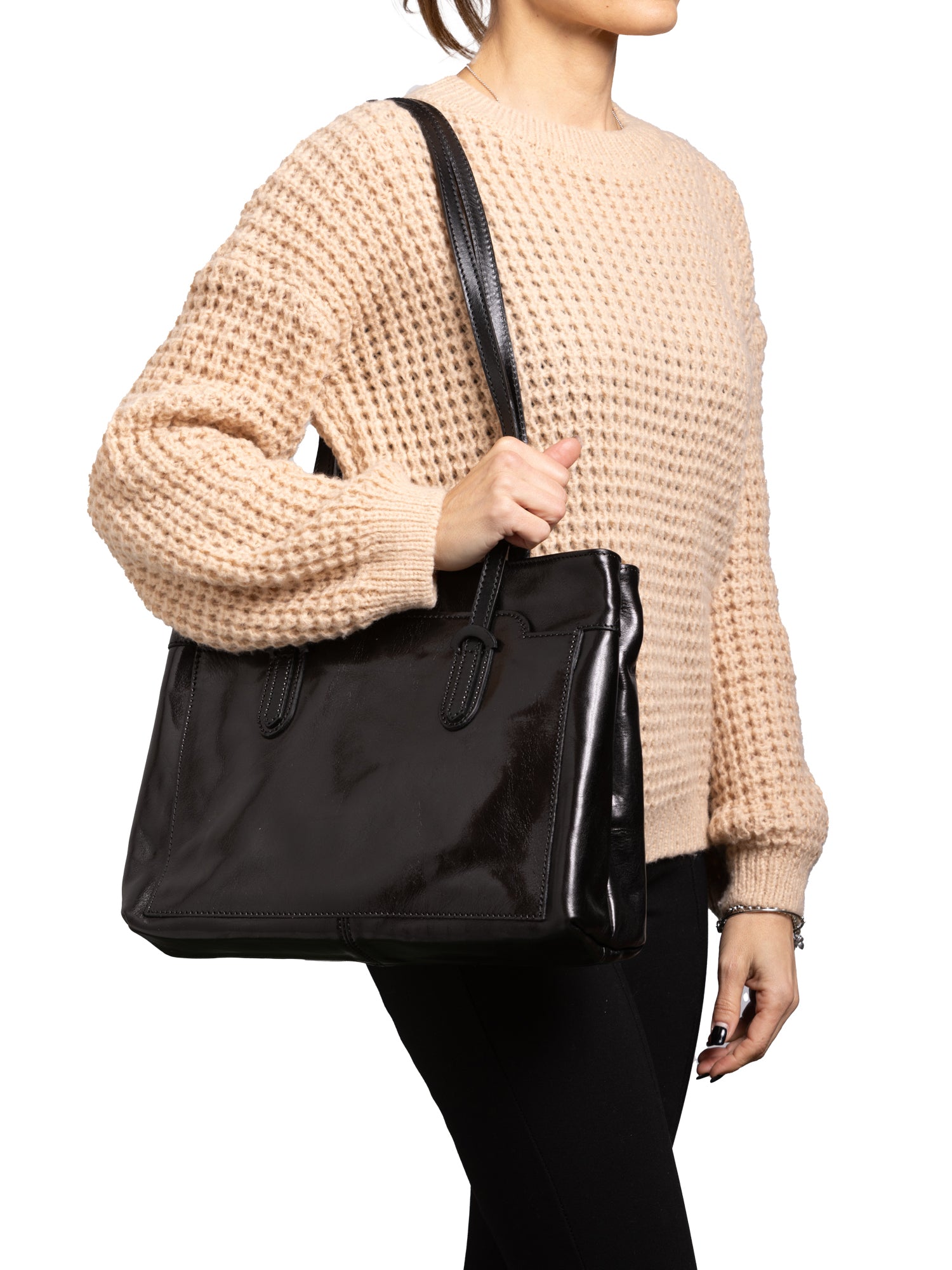 Shoulder Bag I Fratelli Women Genuine leather -Nero Nero