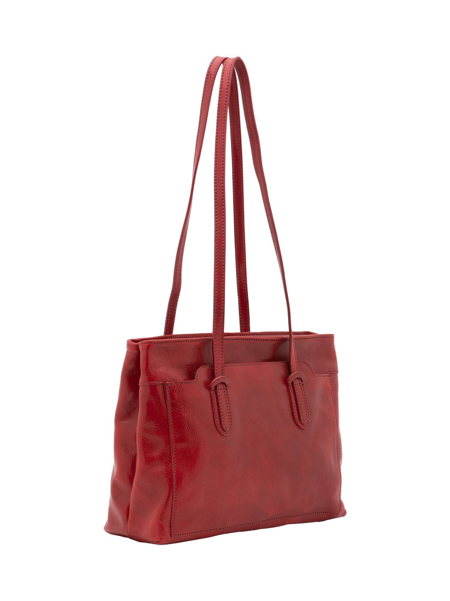 Shoulder Bag I Fratelli Women Genuine leather -Nero Rosso