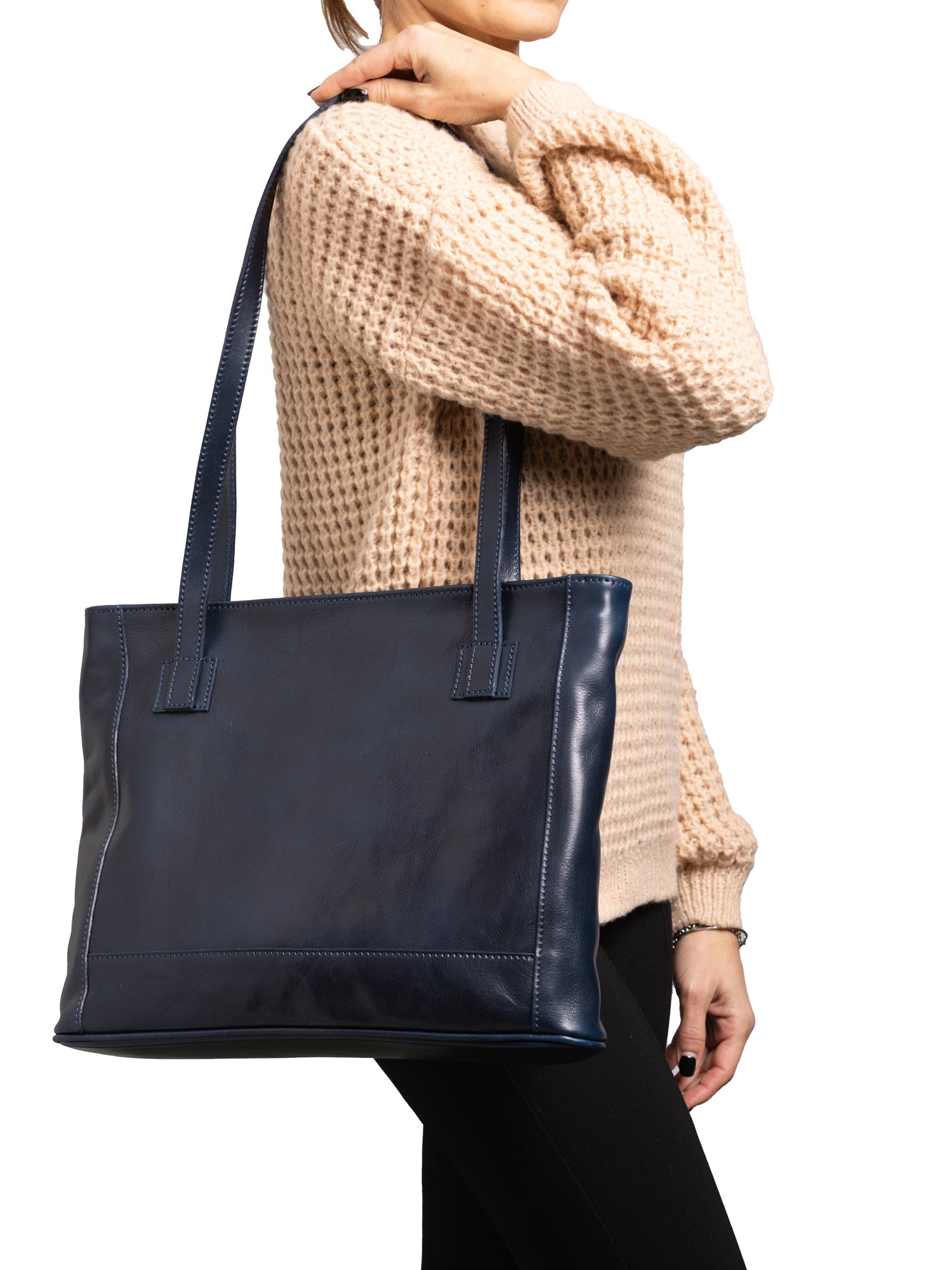 Shoulder Bag I Fratelli Women Genuine leather -Cognac Blu