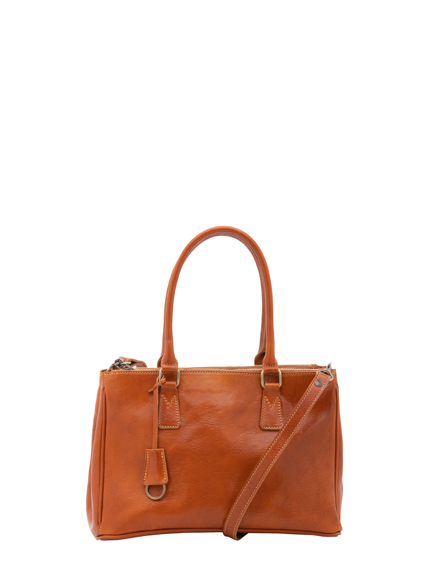 Crossbody bag I Fratelli Women Genuine leather -Marrone Cognac