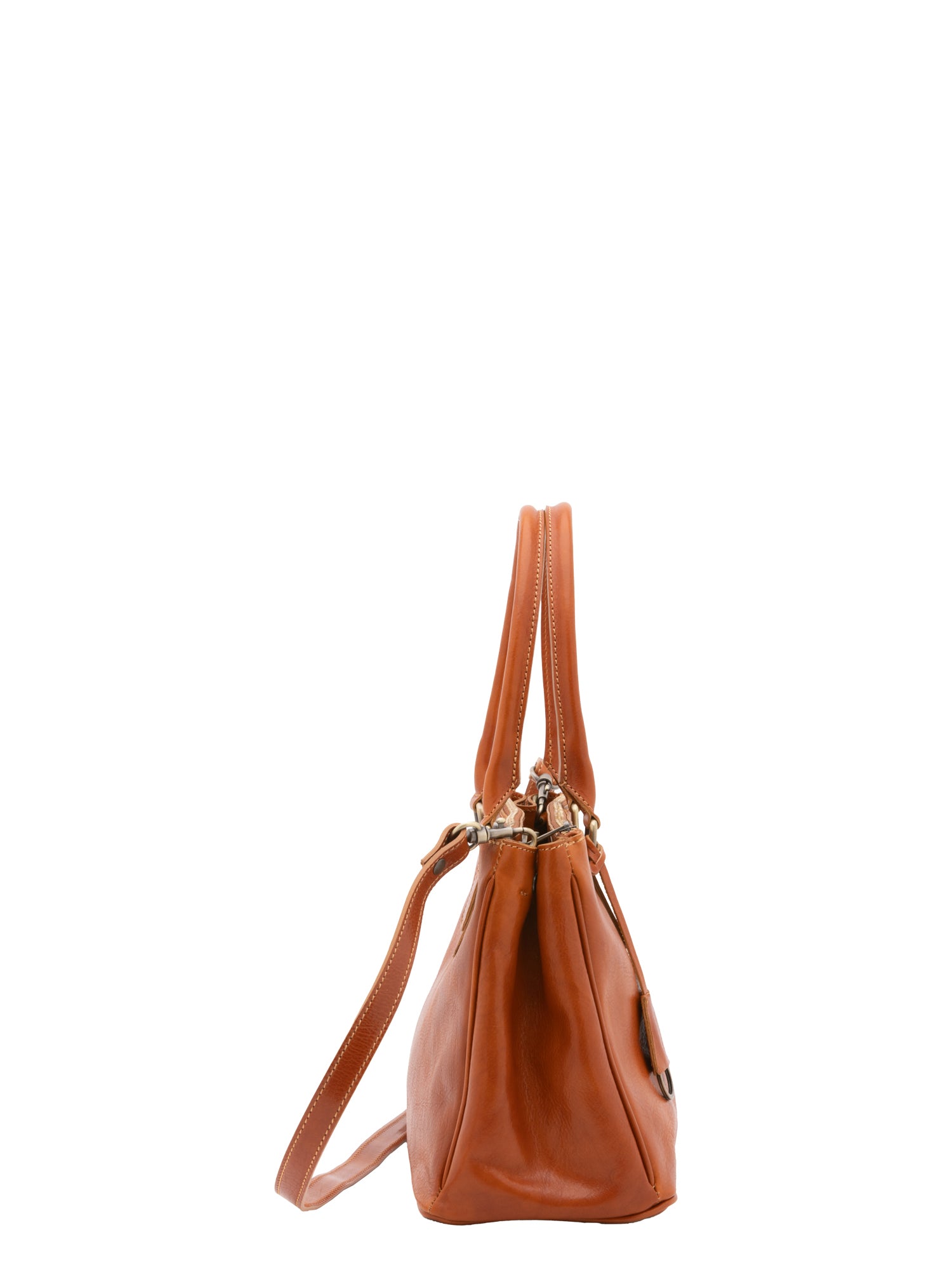 Crossbody bag I Fratelli Women Genuine leather -Marrone Cognac