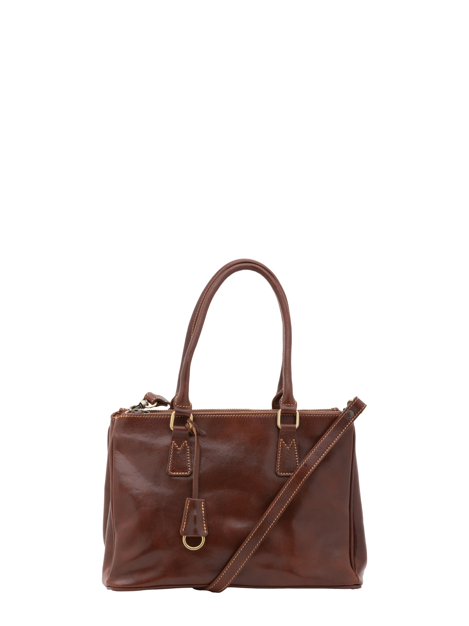Crossbody bag I Fratelli Women Genuine leather -Marrone Marrone