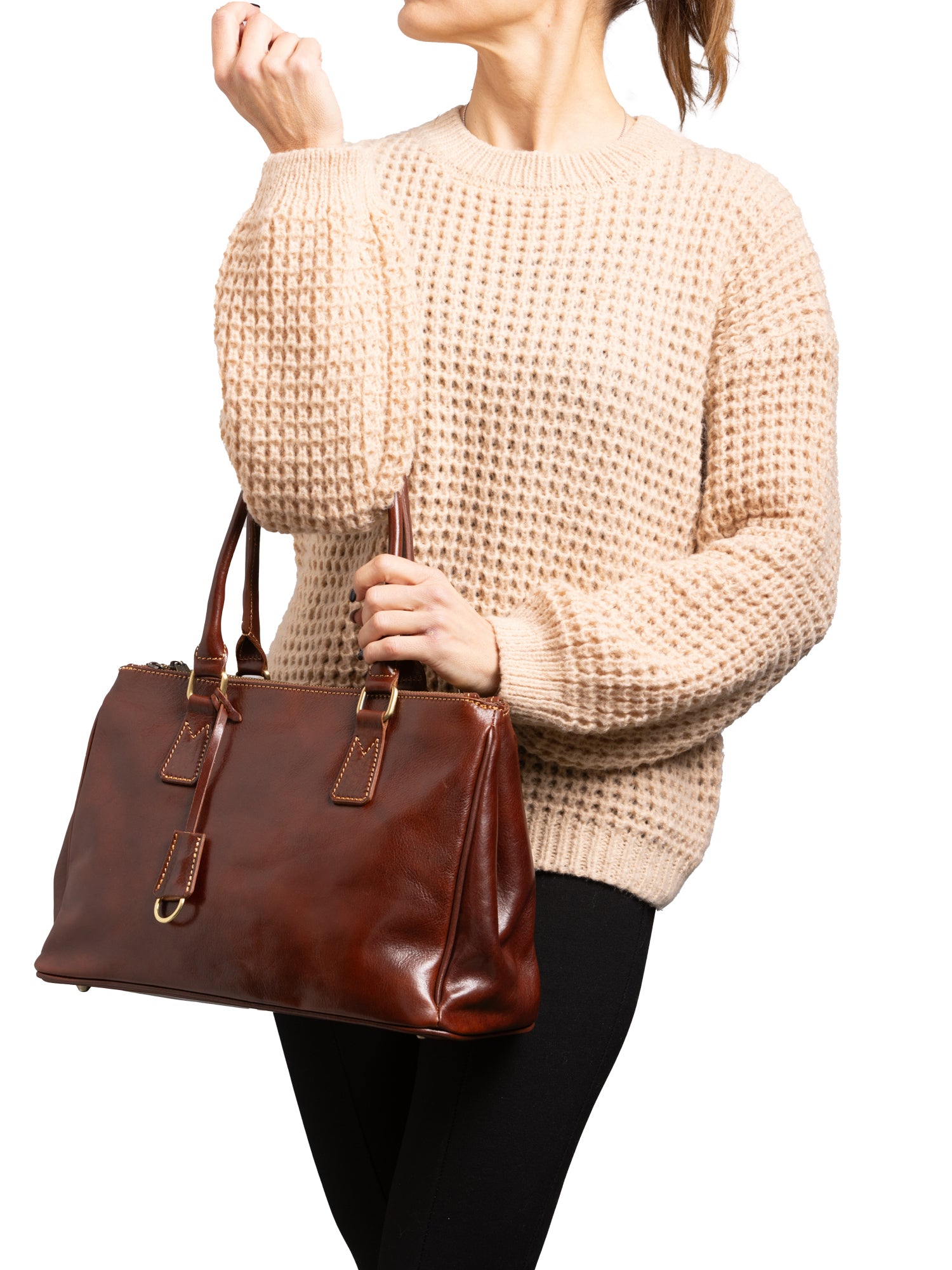 Crossbody bag I Fratelli Women Genuine leather -Marrone Marrone