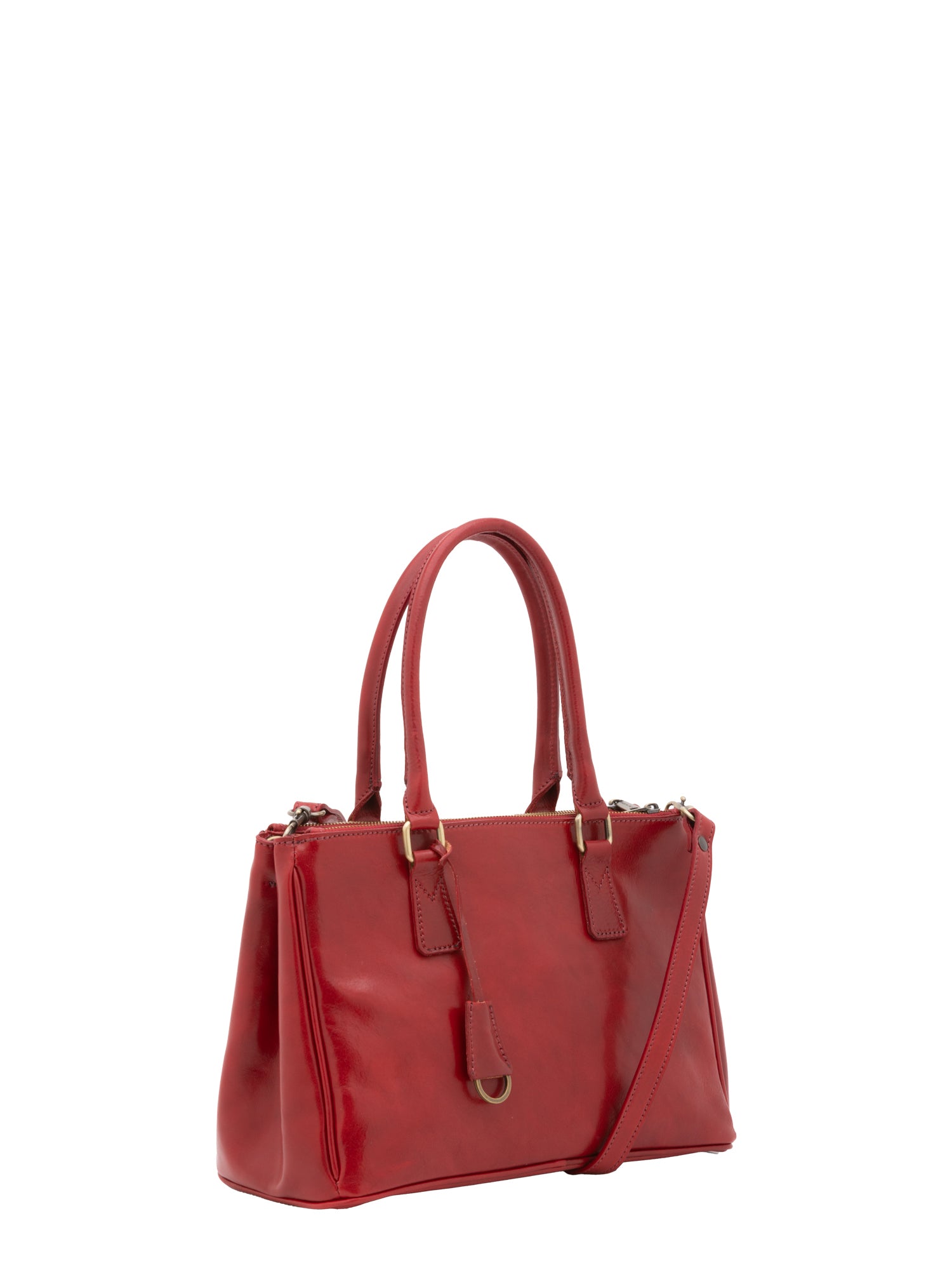 Crossbody bag I Fratelli Women Genuine leather -Marrone Rosso