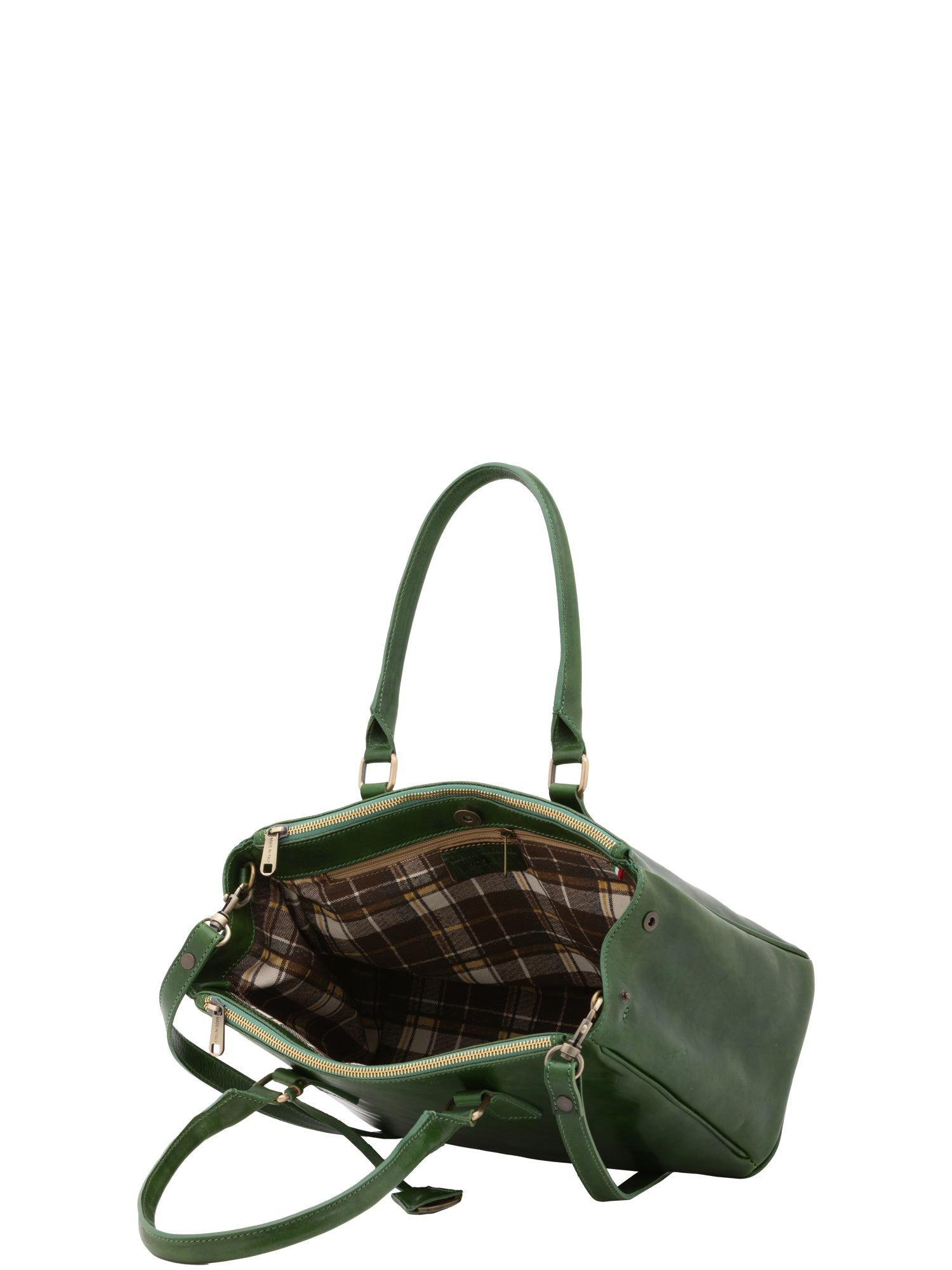 Crossbody bag I Fratelli Women Genuine leather -Marrone Verde