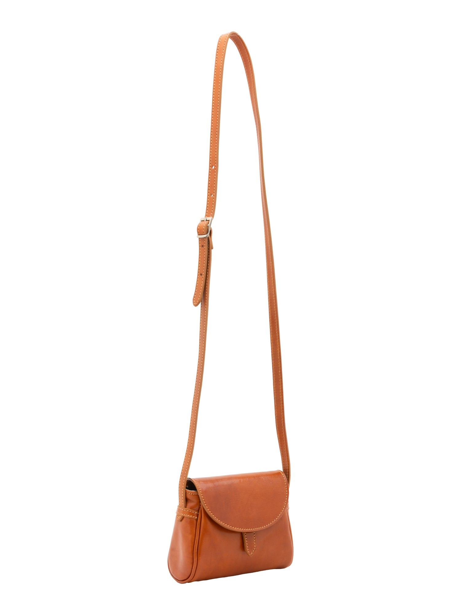 Crossbody bag I Fratelli Women Genuine leather -Cognac Cognac
