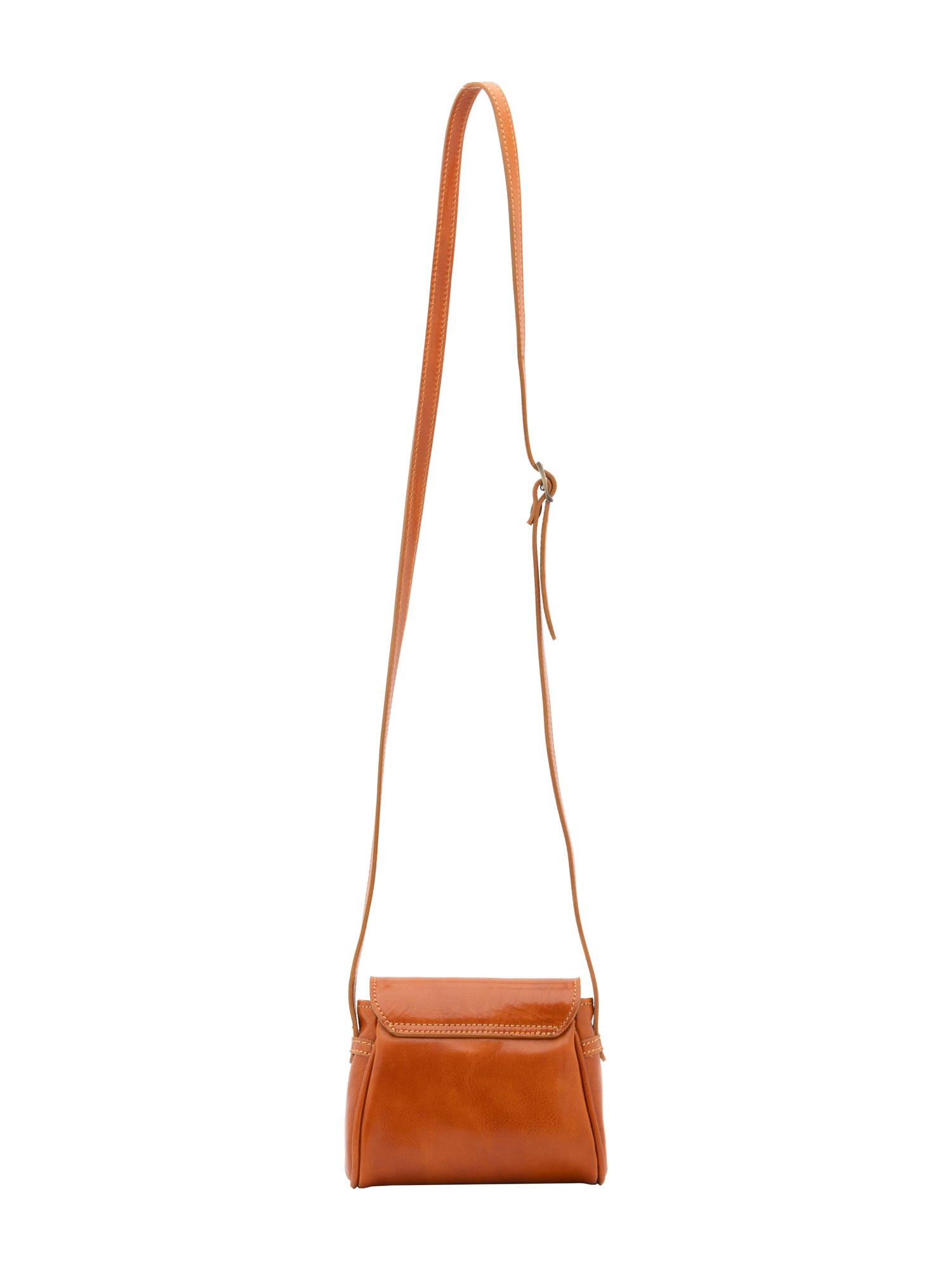 Crossbody bag I Fratelli Women Genuine leather -Cognac Cognac