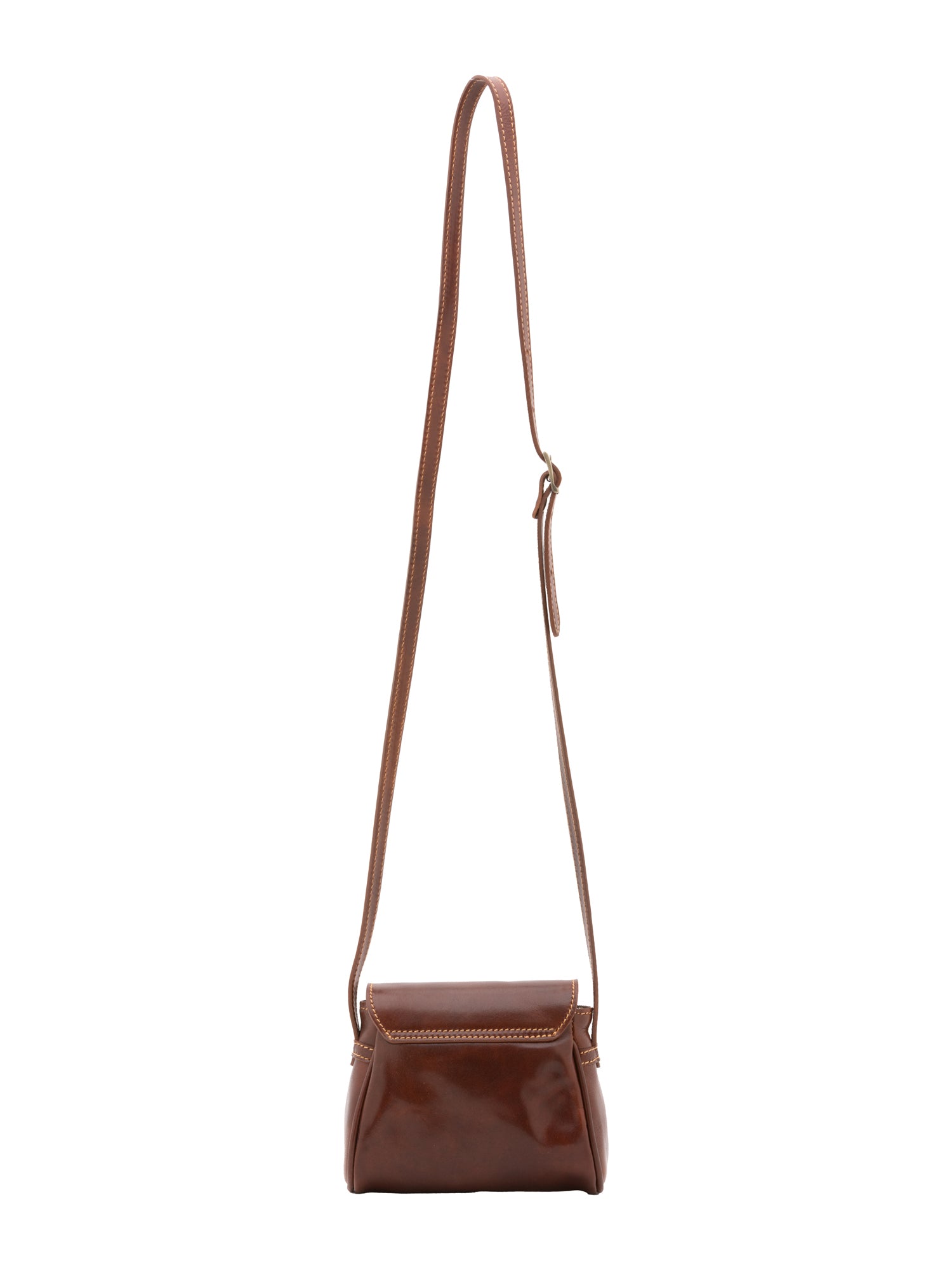 Crossbody bag I Fratelli Women Genuine leather -Cognac Marrone