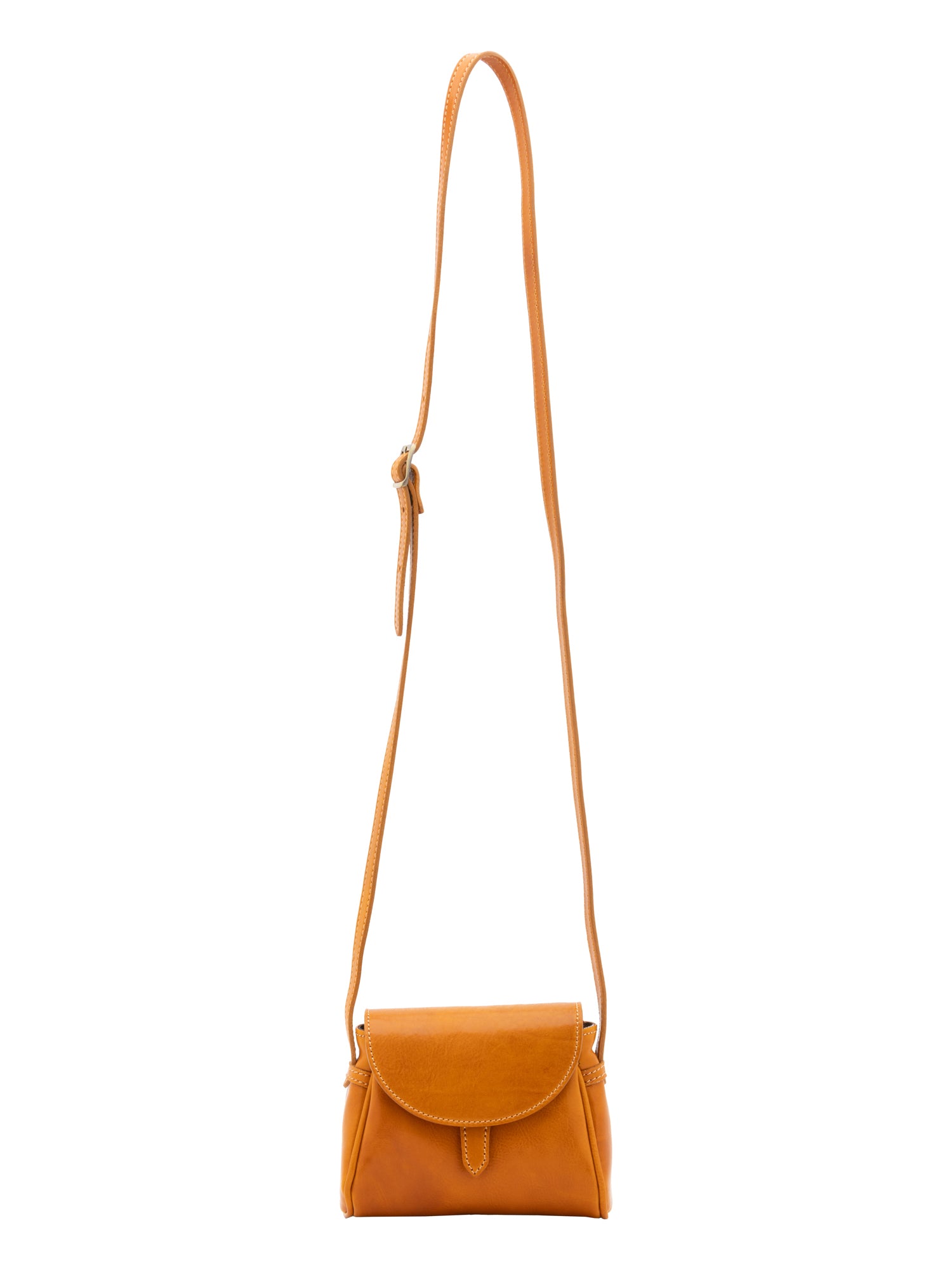 Crossbody bag I Fratelli Women Genuine leather -Cognac Senape