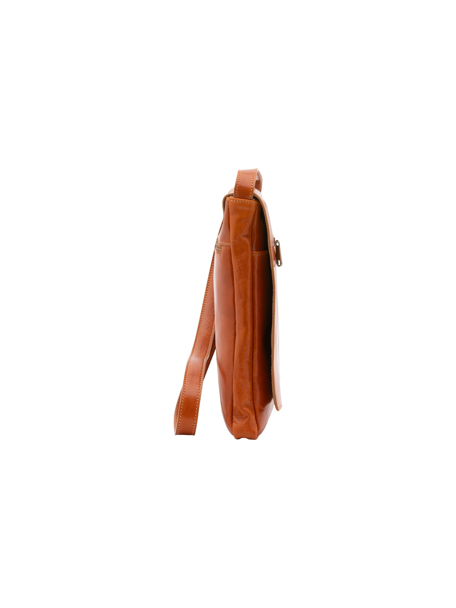 Crossbody bag I Fratelli Men Genuine leather -Nero Cognac
