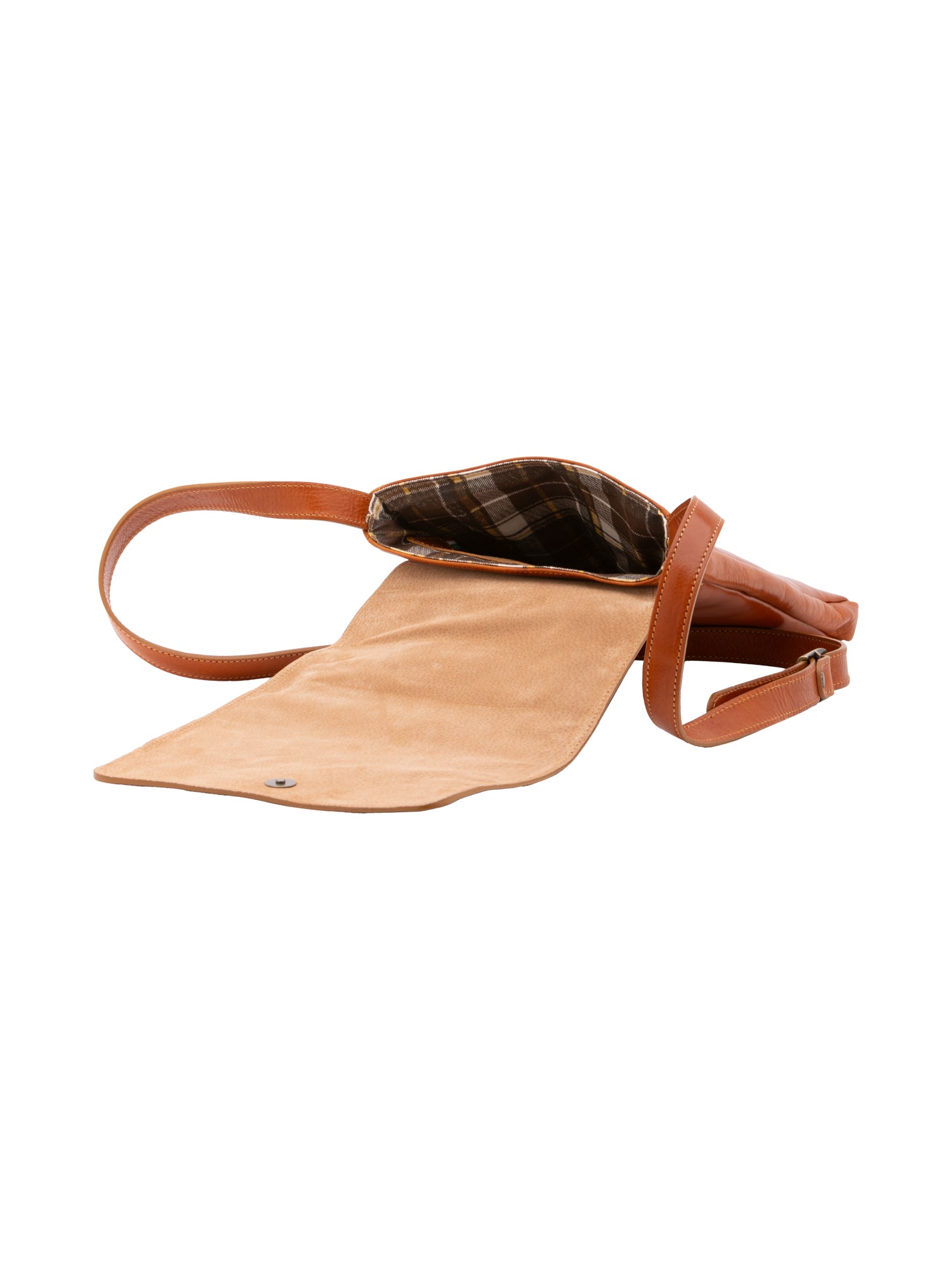 Crossbody bag I Fratelli Men Genuine leather -Nero Cognac